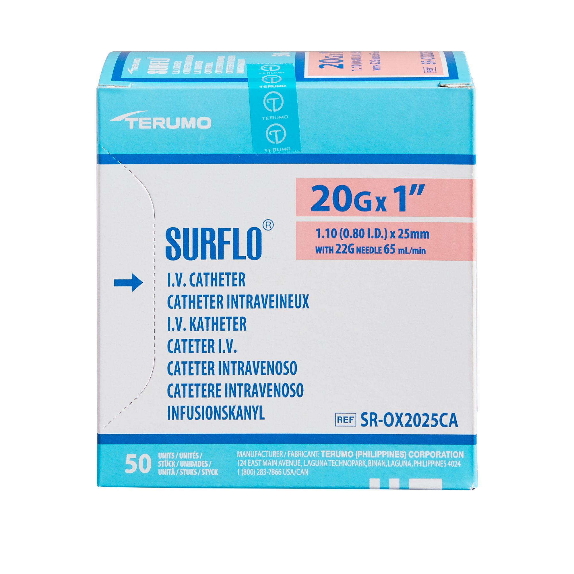 Terumo Medical - SR-OX2025CA Surflo® Peripheral IV Catheter