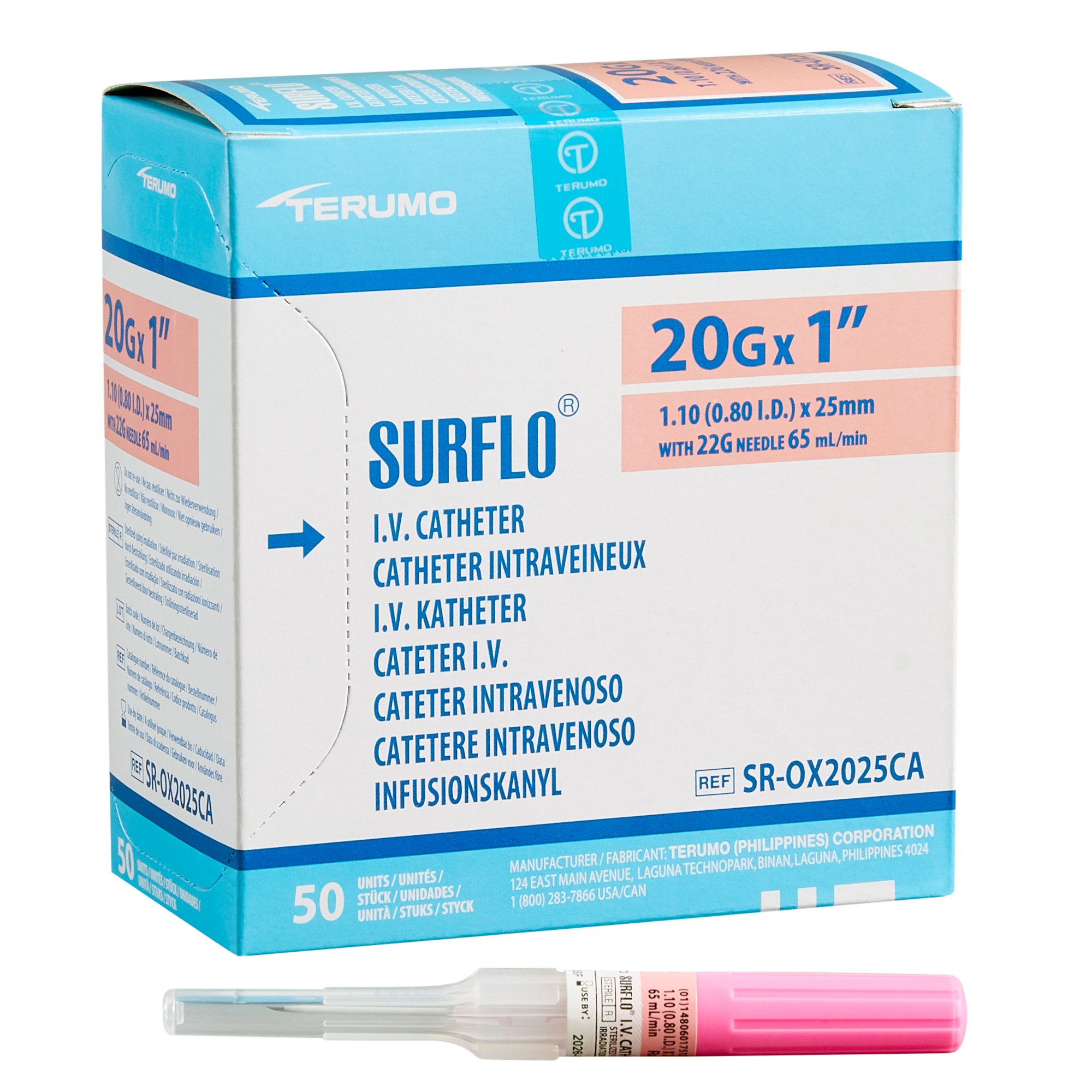 Terumo Medical - SR-OX2025CA Surflo® Peripheral IV Catheter