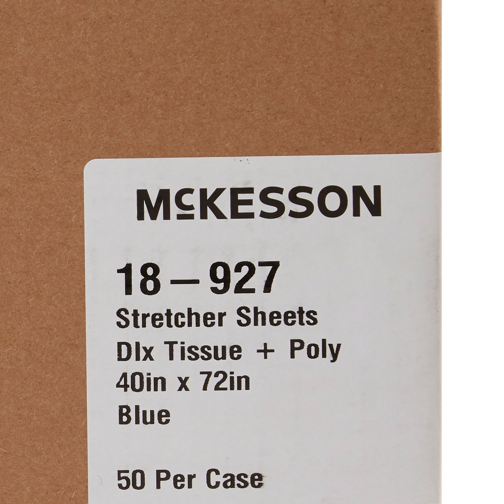 McKesson Brand 18-927 - McKesson Blue Flat Stretcher Sheet, 40 x 72 Inch - 50/Case