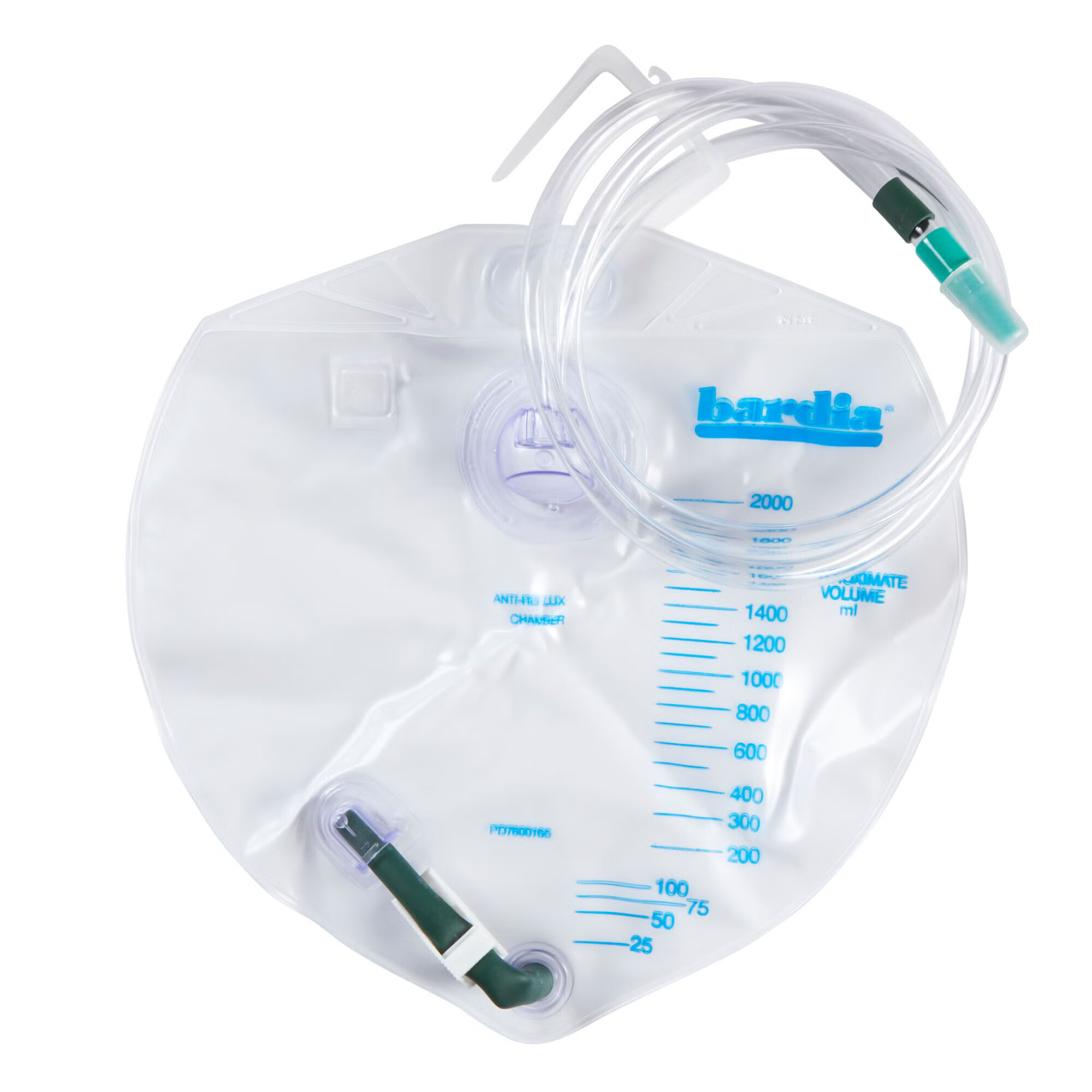 Bard - 802001 Urinary Drain Bag Bardia® Closed System Anti-Reflux Valve Sterile 2,000 mL Vinyl