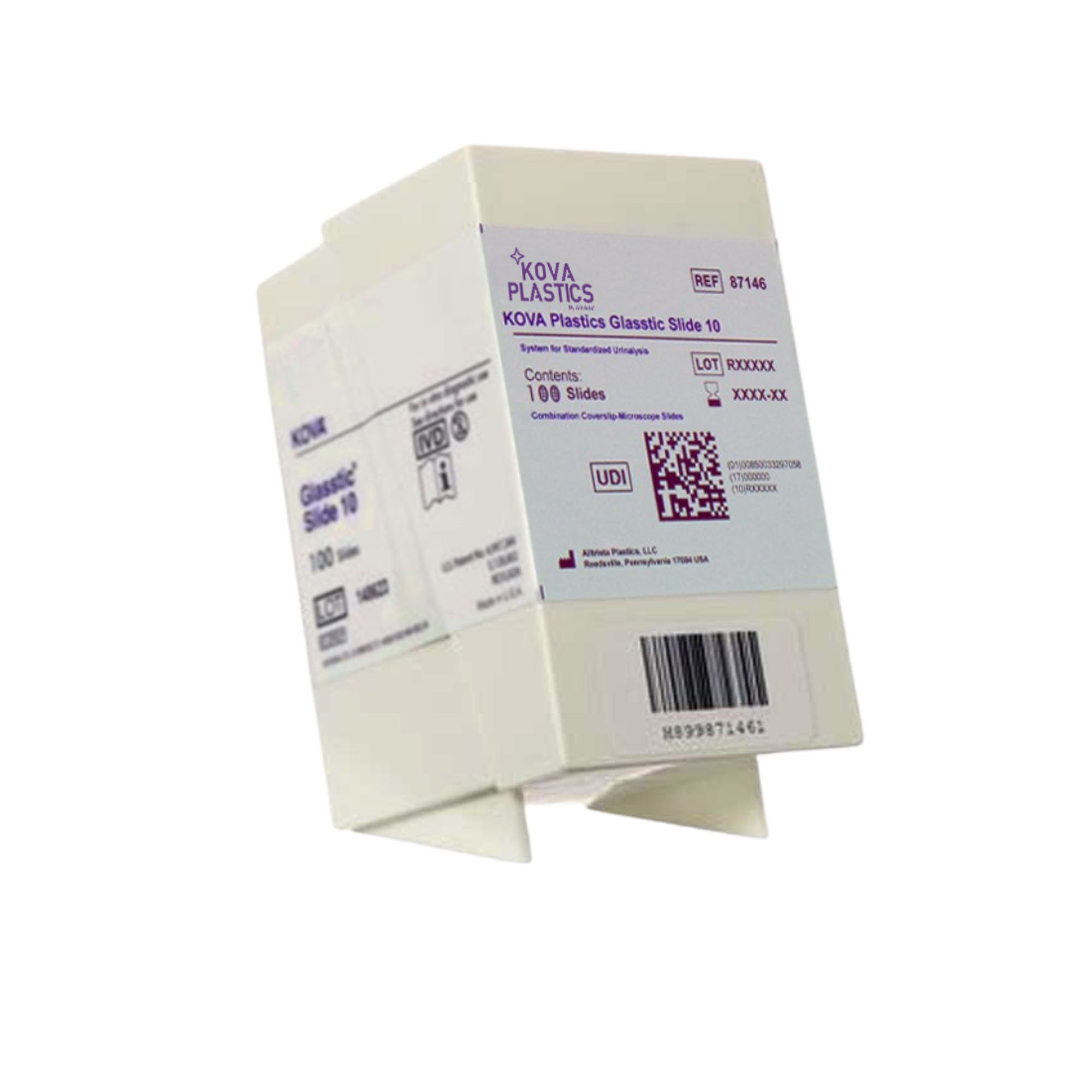 Alltrista Plastics LLC 87146E - KOVA® Glasstic® Urinalysis Microscope Slide, 10-Chamber without Grid - 100/Pack