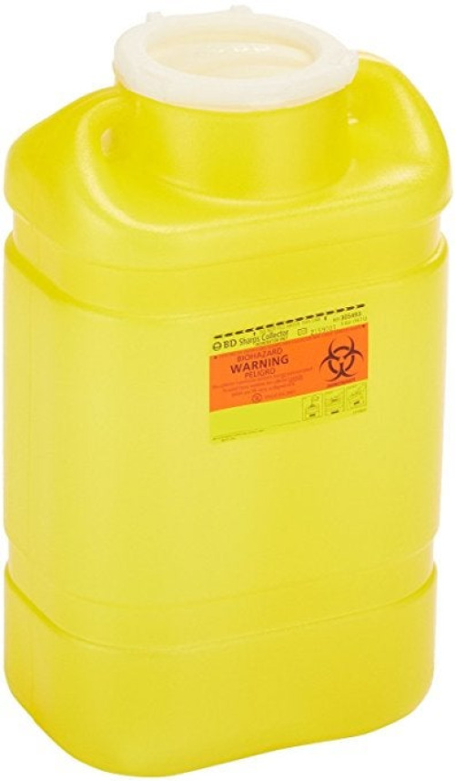 BD - 305493 Chemotherapy Waste Container BD™ Yellow Base 18 H X 10-1/2 W X 7-1/2 D Inch Vertical Entry 5 gal.