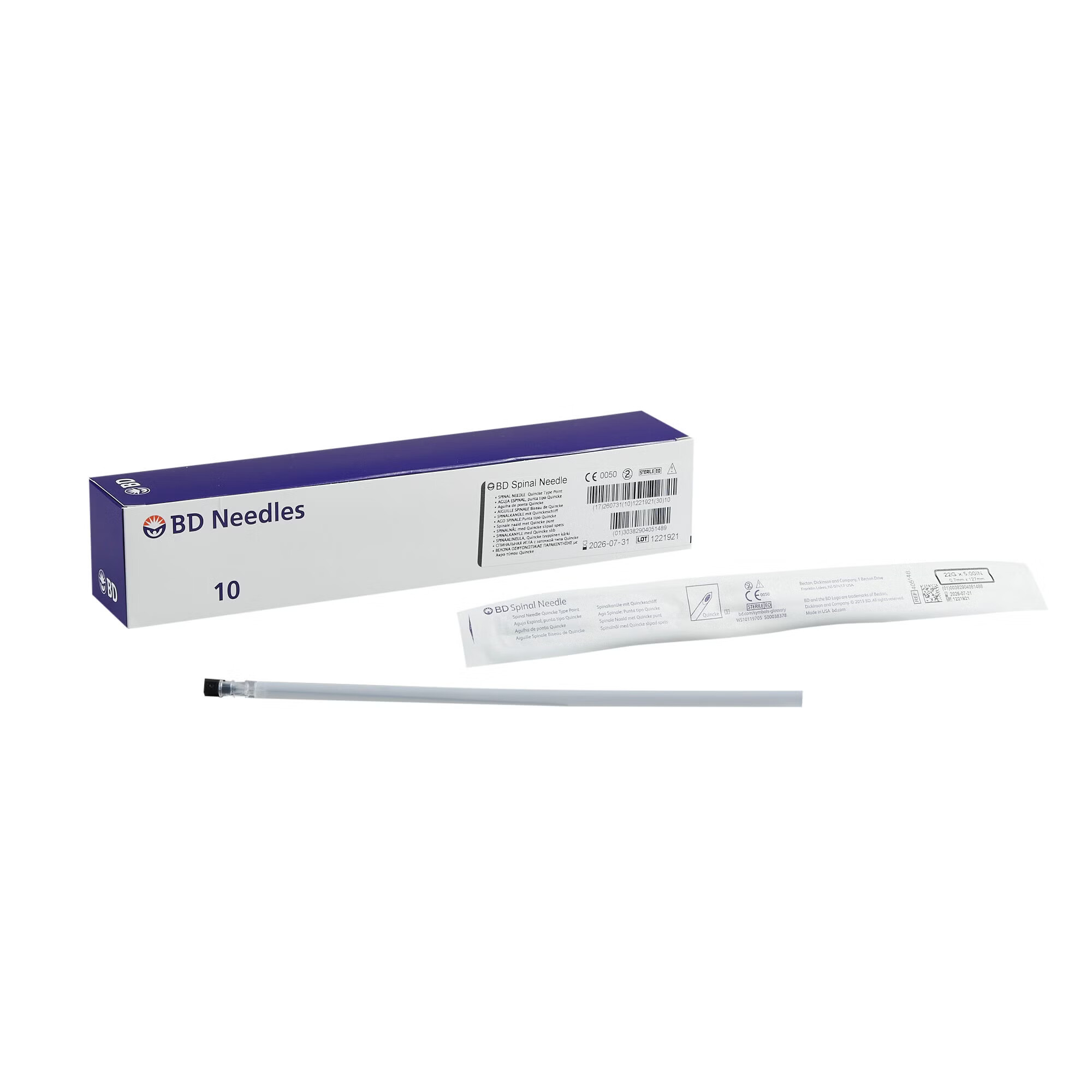 BD - 405148 Spinal Needle BD™ Quincke Style 22 Gauge 5 Inch Length Sterile