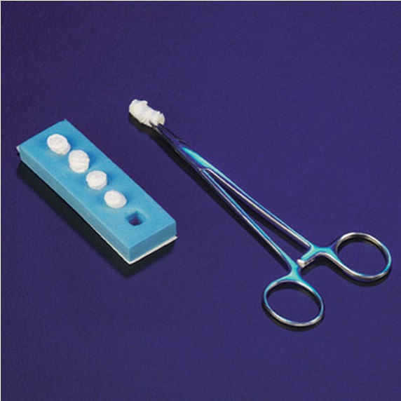 DeRoyal - 30-106 Surgical Peanut Sponge X-Ray Detectable Gauze 3/8 Inch Diameter 5 Count Count Holder Sterile