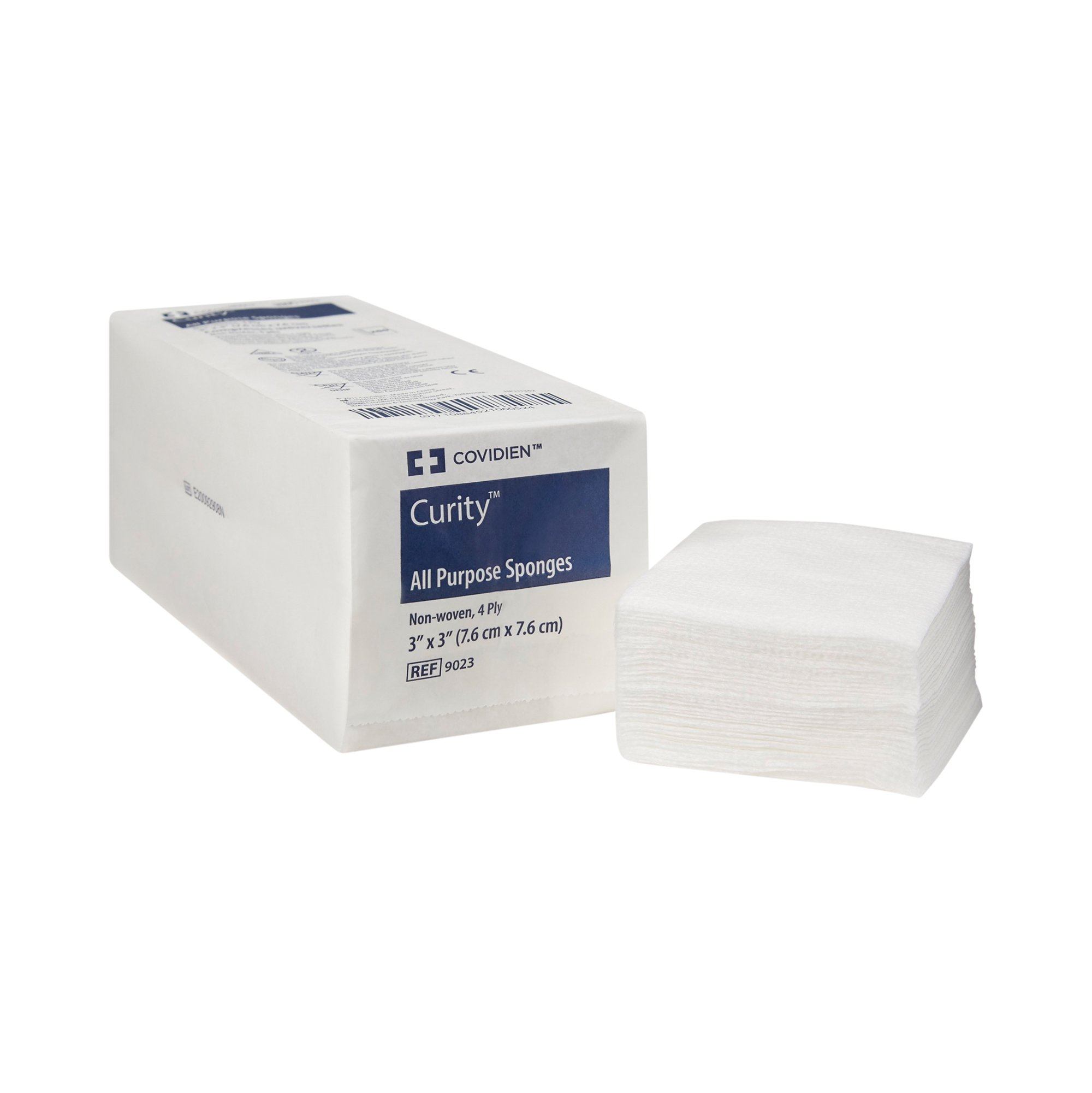 Cardinal 9023 - Curity™ Nonwoven Sponge, 3 x 3 Inch, 4-Ply - 200/Bag, 4000/Case