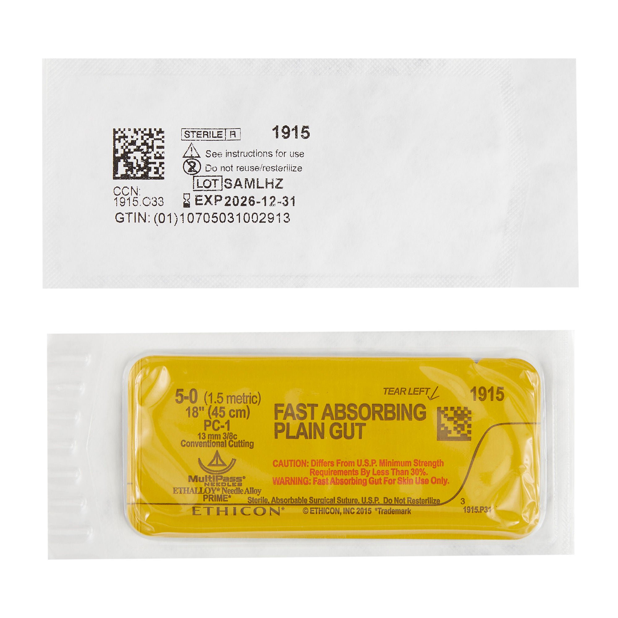 J & J Healthcare Systems - 1915G Fast Absorbing Suture with Needle