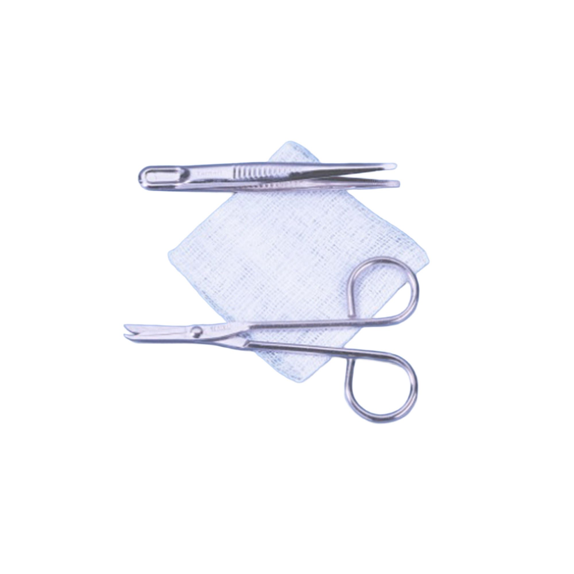 Busse Hospital Disposables - 718 Suture Removal Kit Busse Hospital Disposables Scissor Style Handle Straight Jaw Type Sterile Single Use