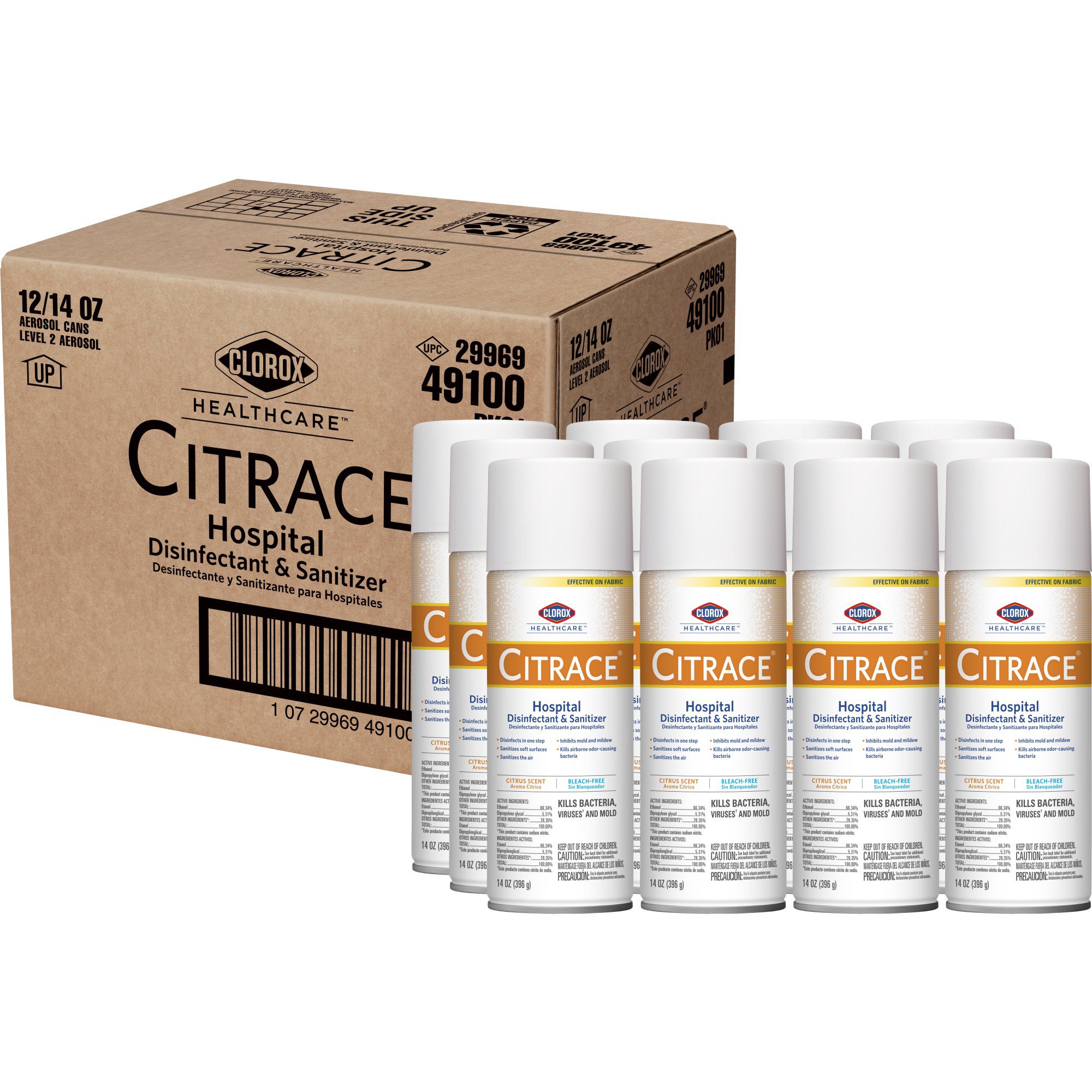 The Clorox Company 49100 - Clorox Healthcare® Citrace® Hospital Disinfectant & Sanitizer, Citrus Scent - 1/Each, 12/Case