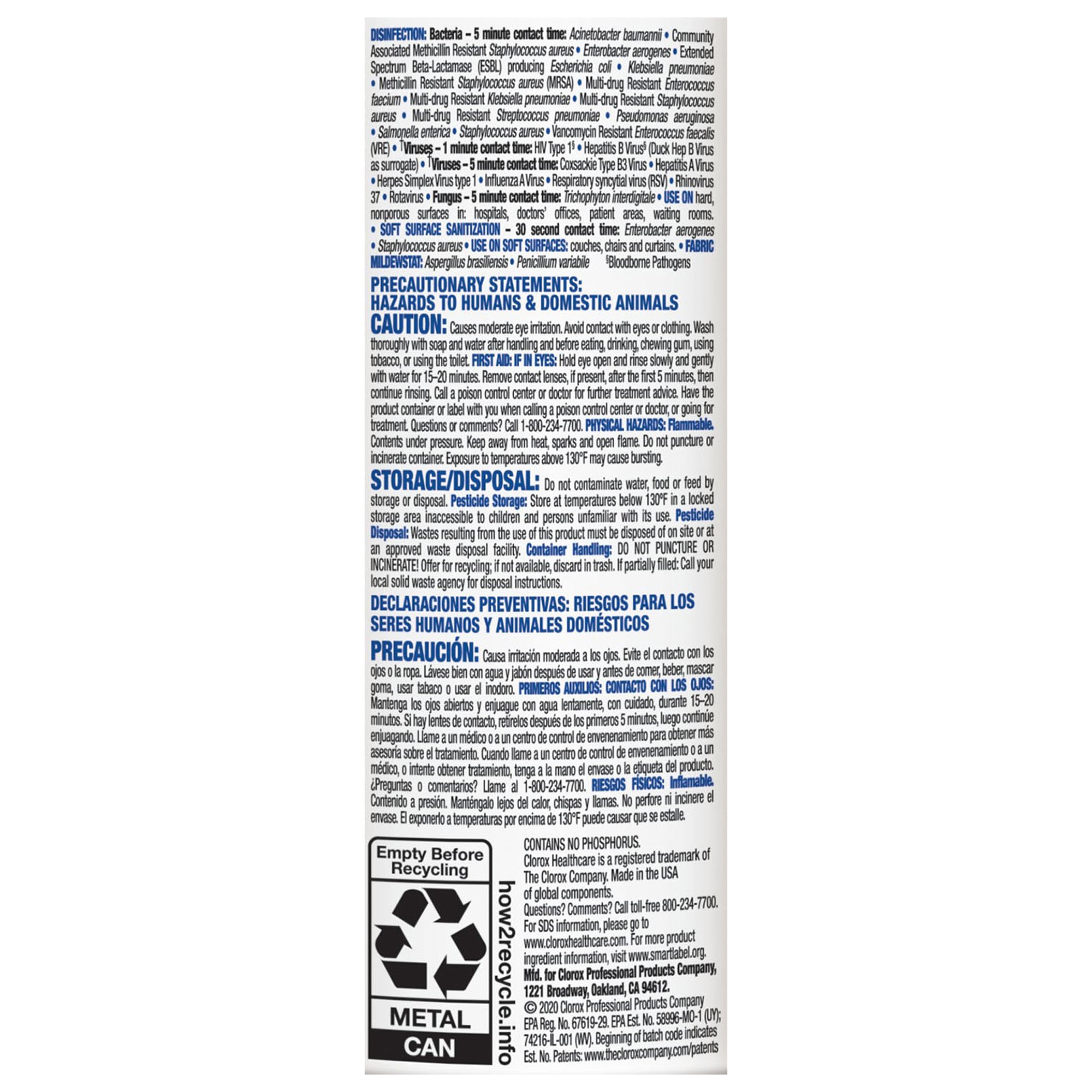 The Clorox Company 49100 - Clorox Healthcare® Citrace® Hospital Disinfectant & Sanitizer, Citrus Scent - 1/Each, 12/Case
