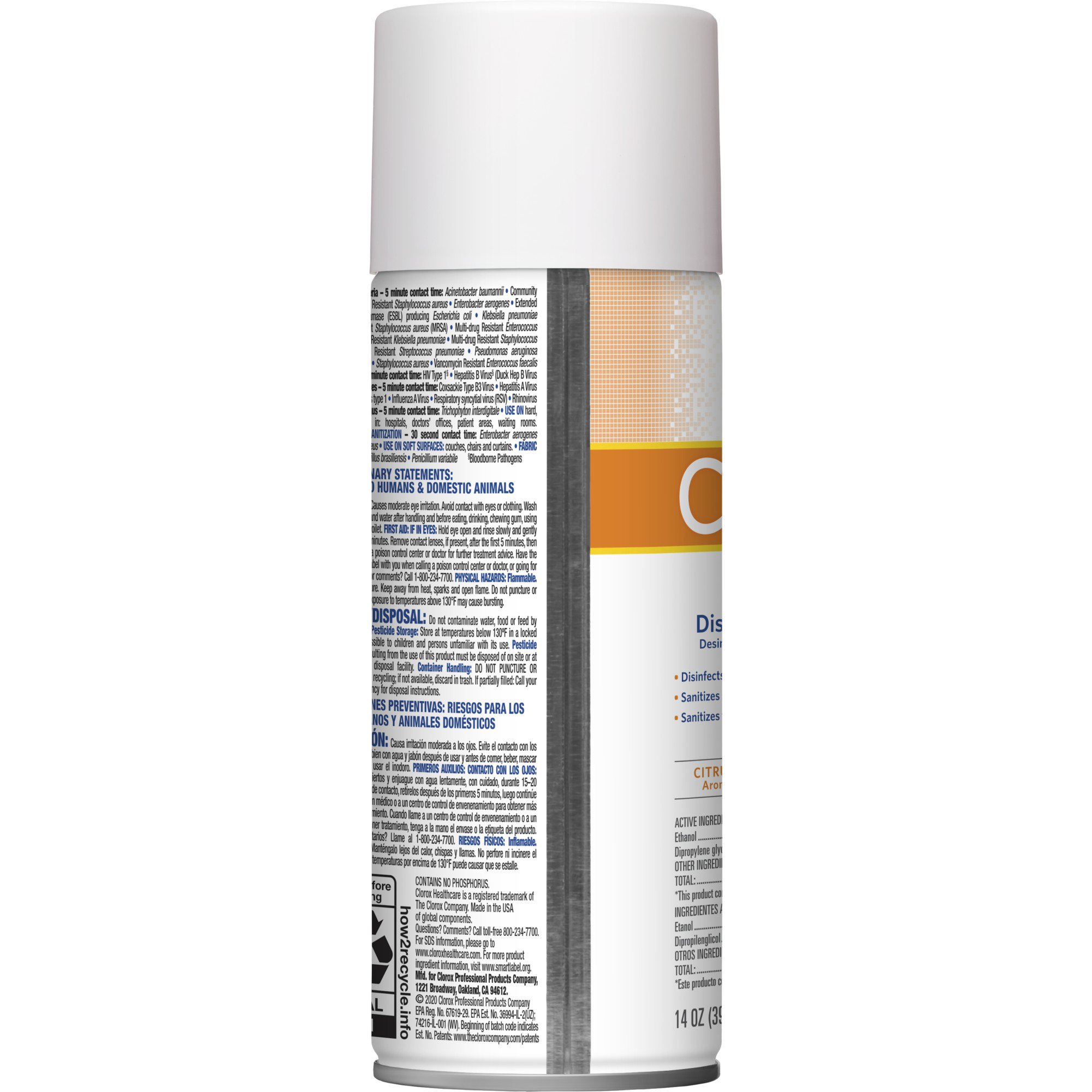 The Clorox Company 49100 - Clorox Healthcare® Citrace® Hospital Disinfectant & Sanitizer, Citrus Scent - 1/Each, 12/Case