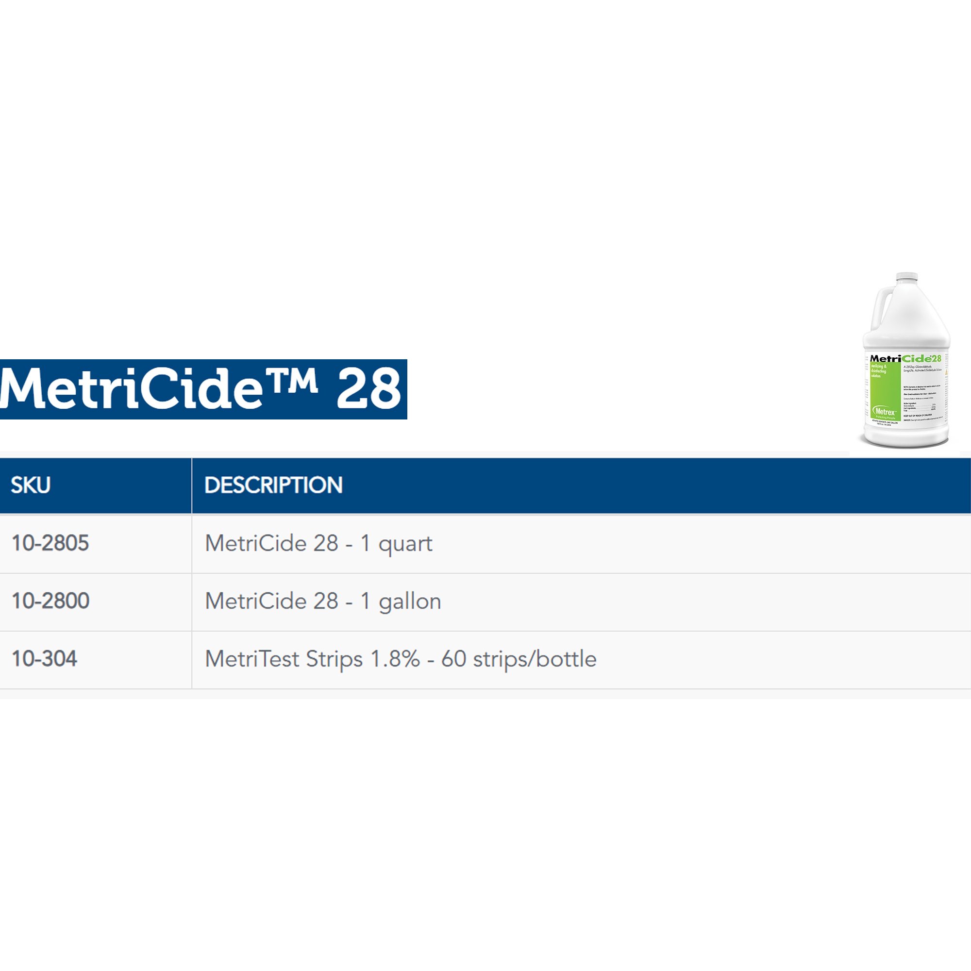 Metrex Research - 10-2800 MetriCide® 28 Glutaraldehyde High-Level Disinfectant