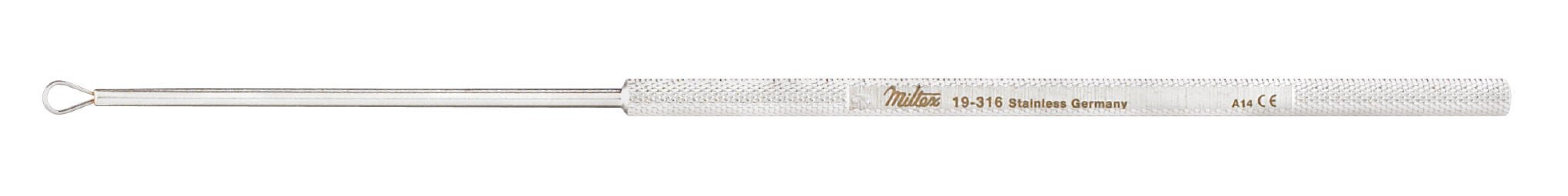 Integra Lifesciences - 19-316 Ear Curette Miltex® Billeau 6-1/2 Inch Length Round Knurled Handle Size 2 Tip Flexible Oval Loop Tip