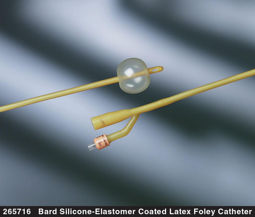 Bard - 265718 Foley Catheter Bard® 2-Way Standard Tip 5 cc Balloon 18 Fr. Silicone Coated Latex