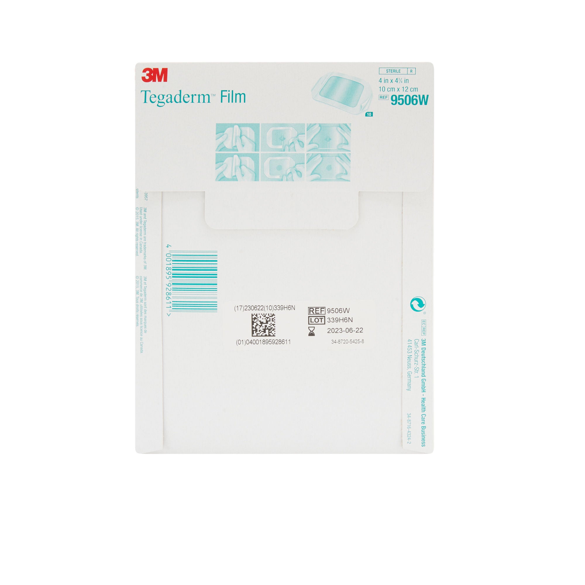 Solventum Corporation - 9506W Transparent Film Dressing 3M™ Tegaderm™ 4 X 4-3/4 Inch Frame Style Delivery Rectangle Sterile