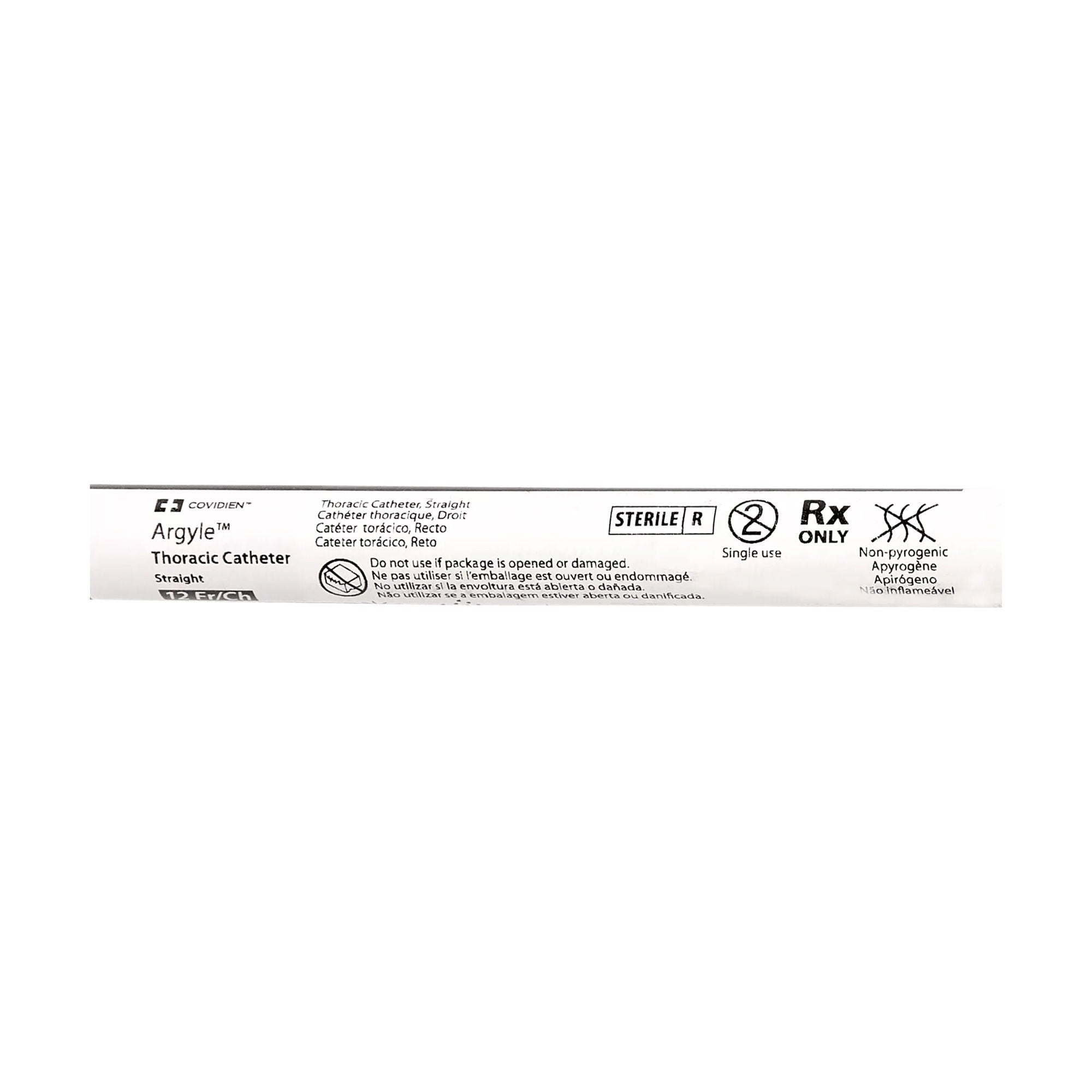 Cardinal - 888570507K Thoracic Catheter Argyle™ 12 Fr. Straight Style 20 Inch Length