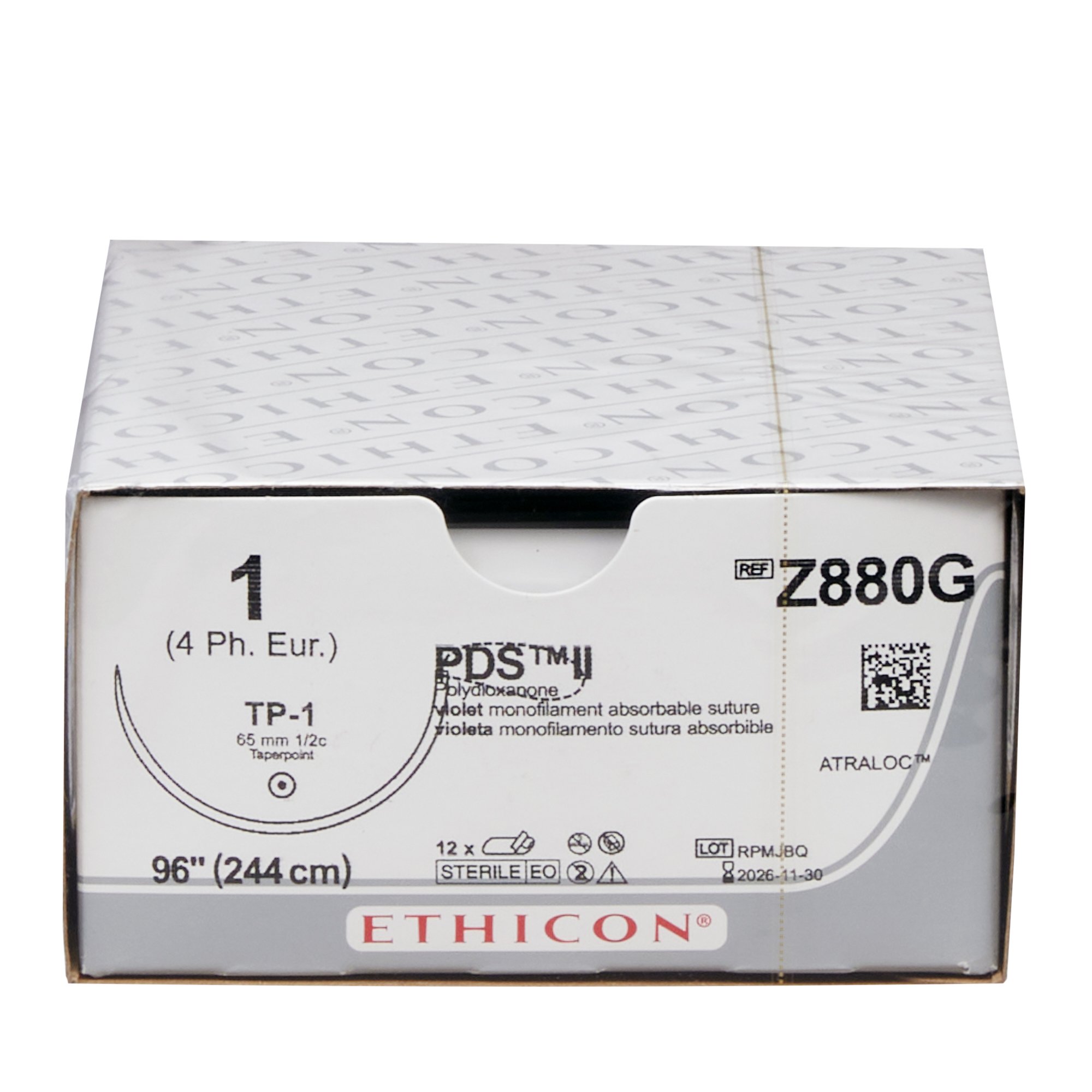 J & J Healthcare Systems Z880G - PDS™ II Suture with Needle - 12/Dozen, 12/Box