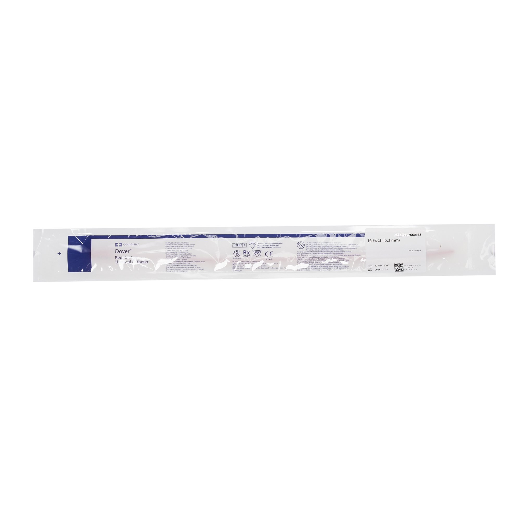 Cardinal - 8887660168 Dover™ Robinson Red Rubber Intermittent Catheter