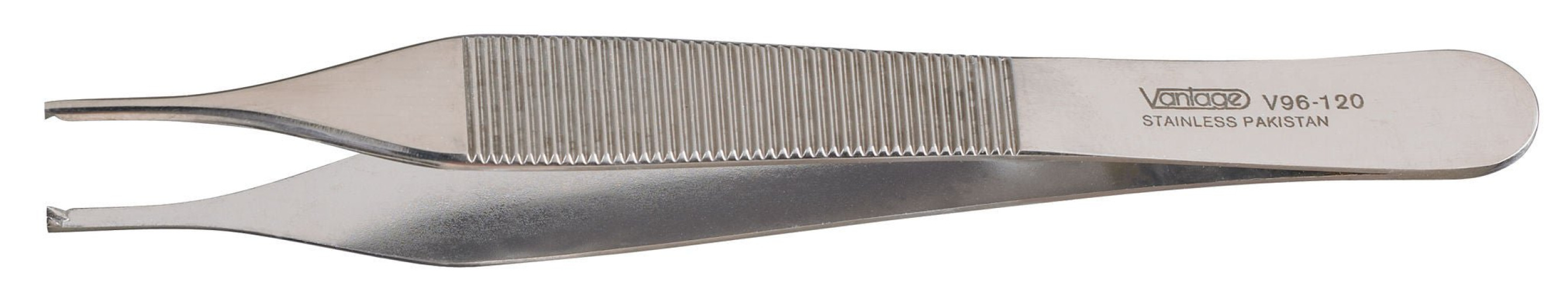 Integra Lifesciences - V96-120 Tissue Forceps Vantage® Adson 4-3/4 Inch Length Floor / Office Grade Pakistani Stainless Steel NonSterile NonLocking Thumb Handle Straight 1 X 2 Teeth
