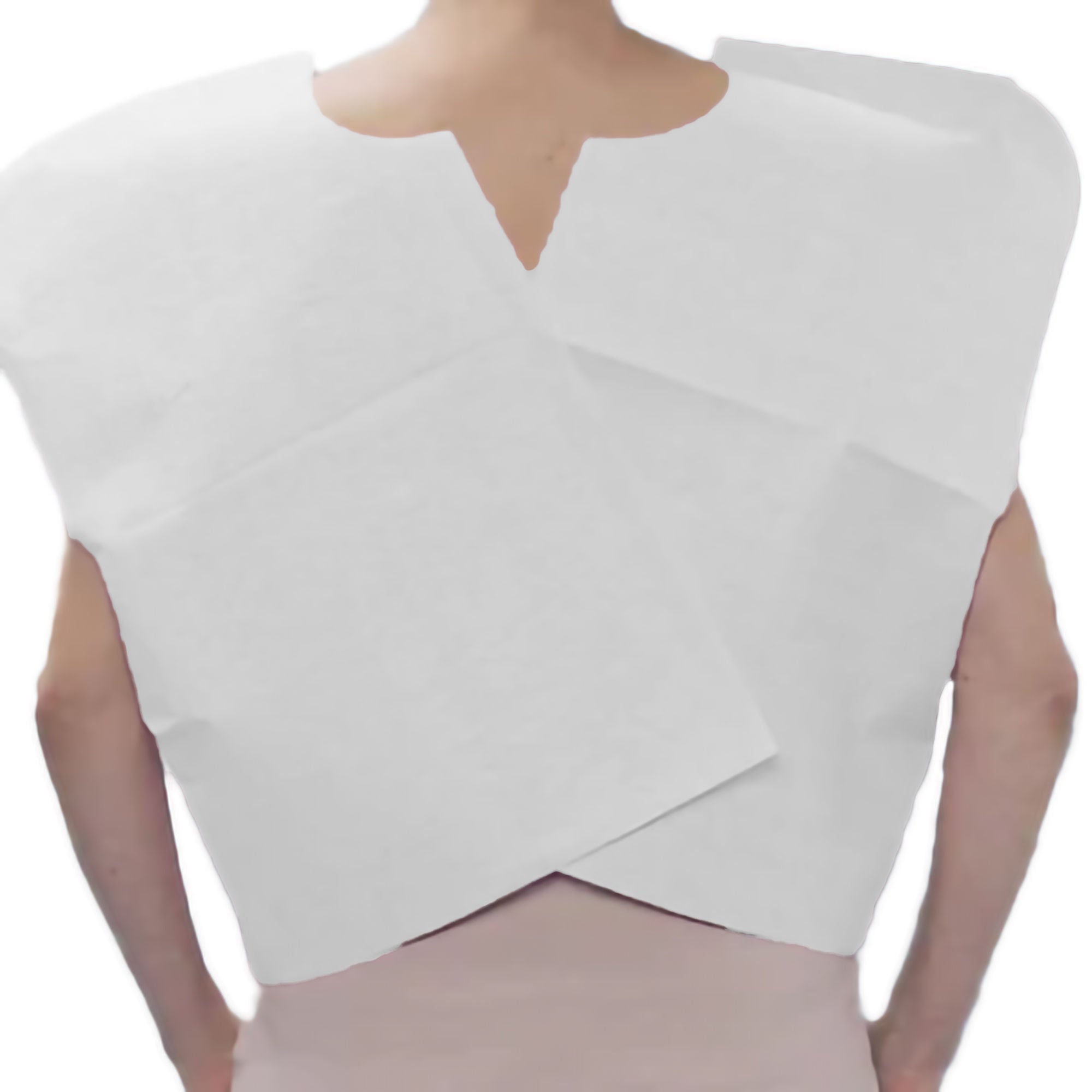 Tidi Products - 910315 Exam Cape Tidi® White One Size Fits Most Front / Back Opening Without Closure Unisex Disposable
