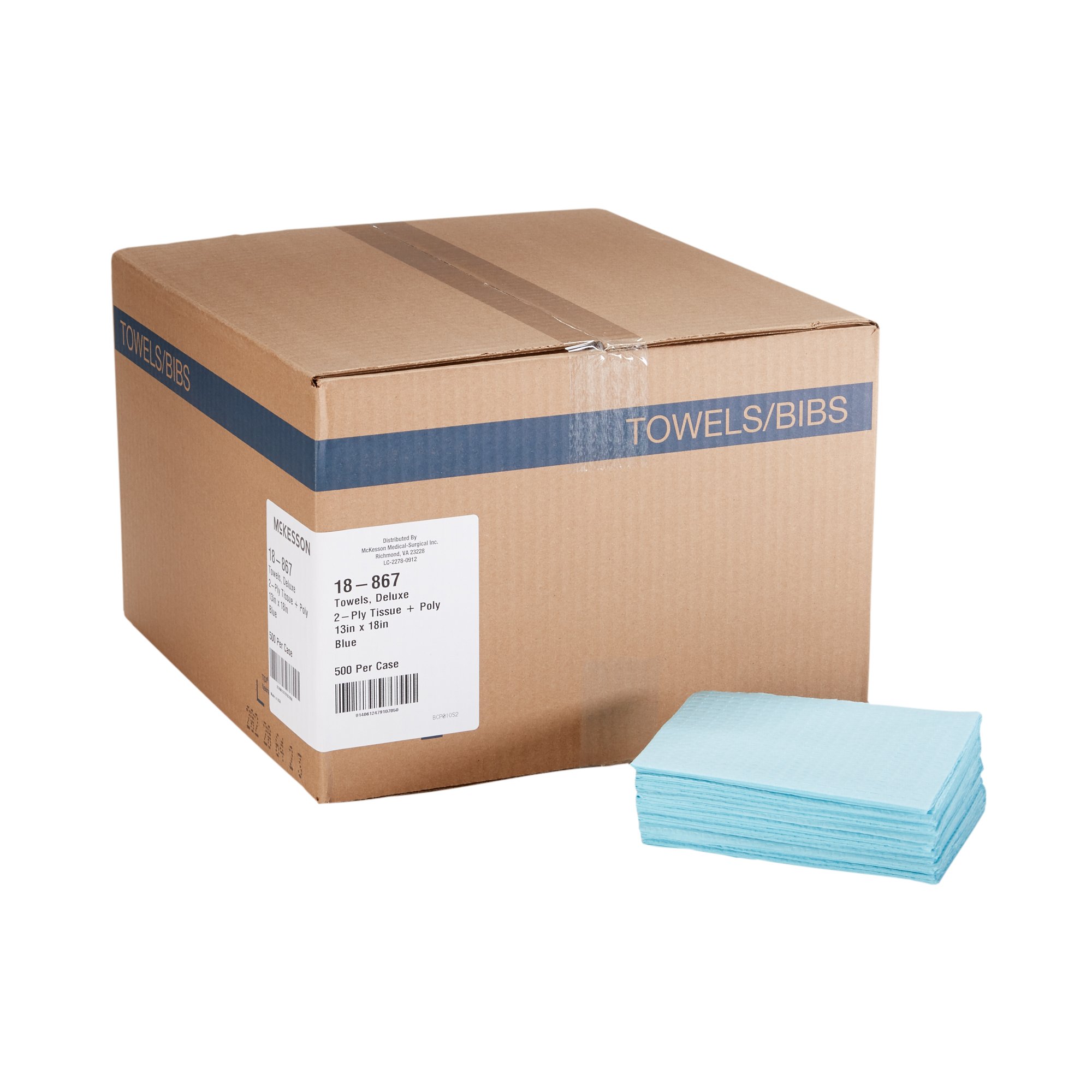 McKesson Brand - 18-867 McKesson Nonsterile Blue Procedure Towels
