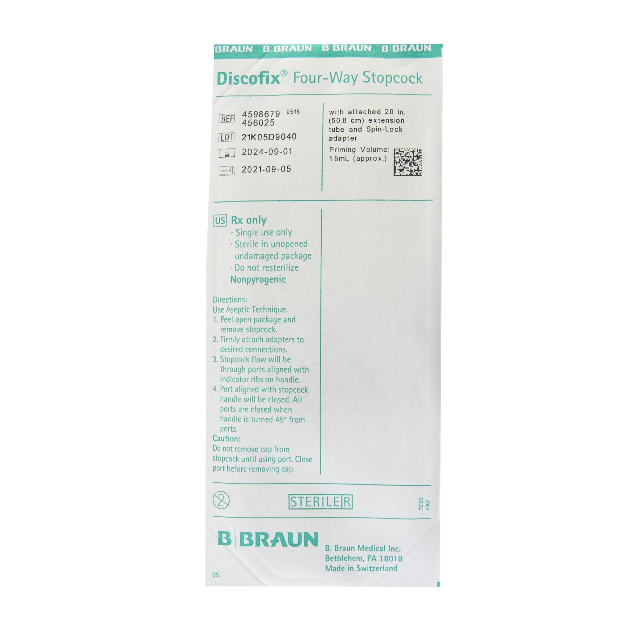 B. Braun 456025 - B. Braun Extension Set - 50/Case