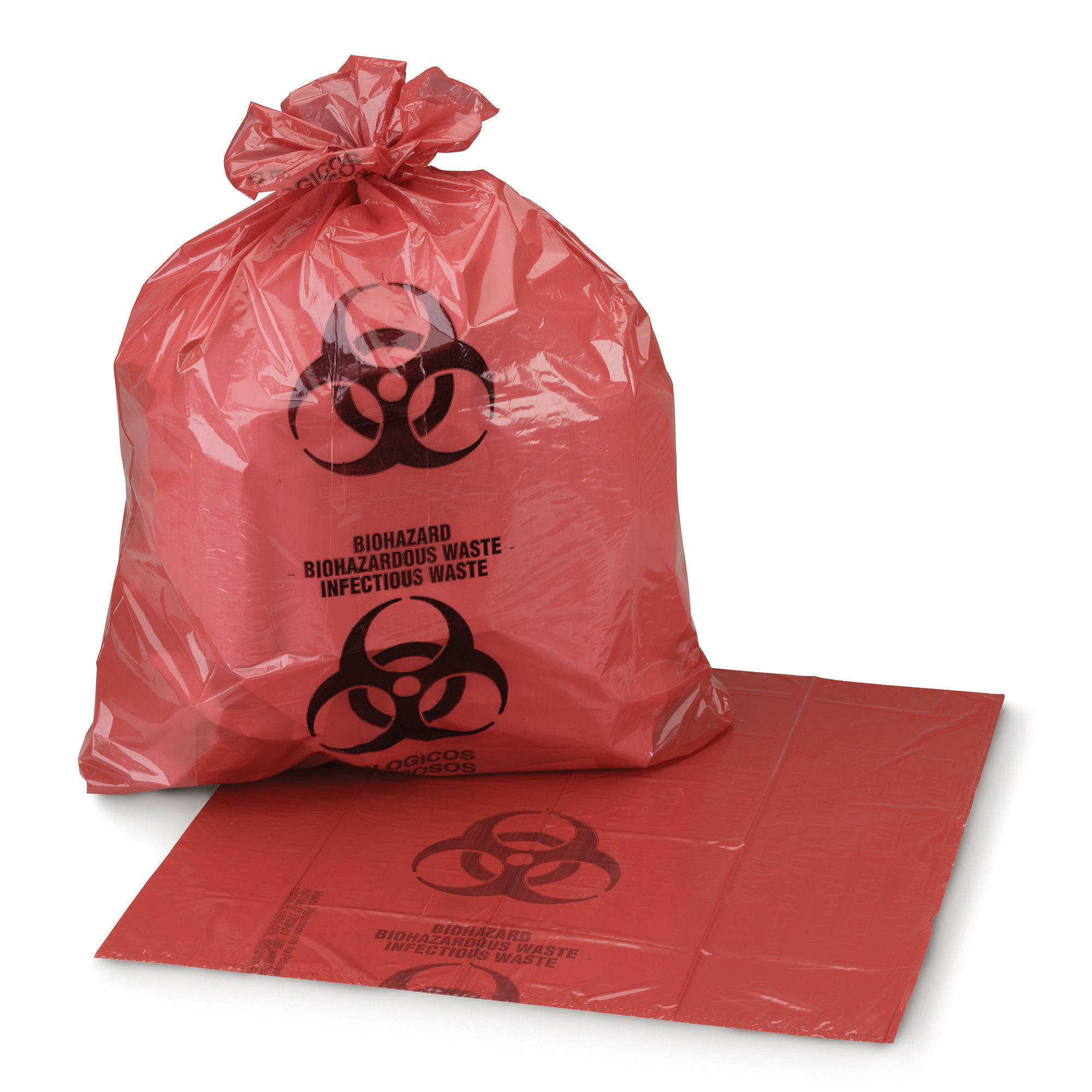 McKesson Brand - 03-4715 Biohazard Waste Bag McKesson Biohazard Symbol / Infectious Waste 40 to 45 gal. Red 17 X 23 X 46 Inch