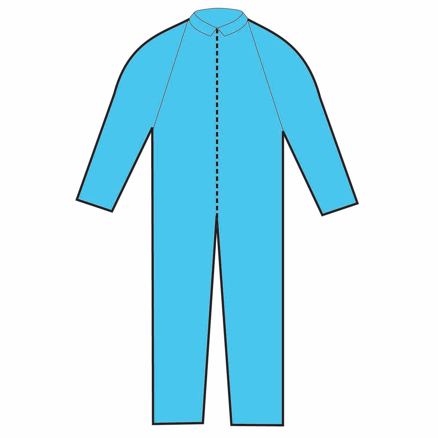 O&M Halyard Inc - 75641 Coverall X-Large Blue Disposable NonSterile