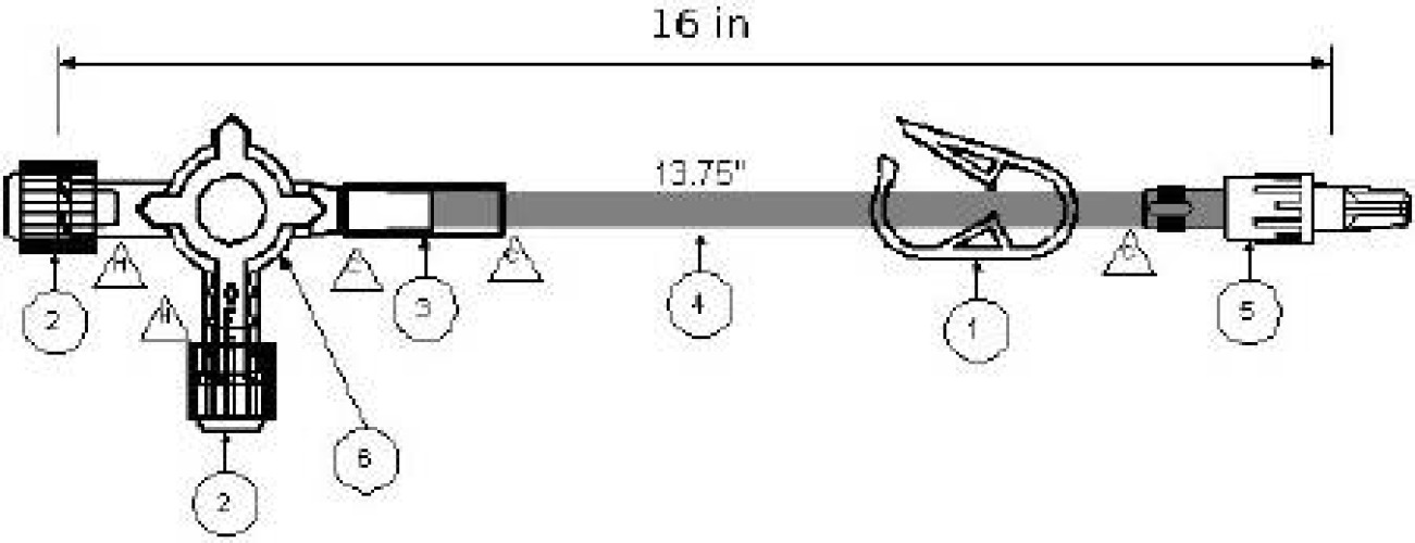 ICU Medical - B4047 IV Extension Set ICU 16 Inch Tubing