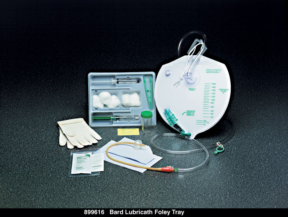 Bard - 899614 Indwelling Catheter Tray Lubricath® Foley 14 Fr. 5 cc Balloon Latex