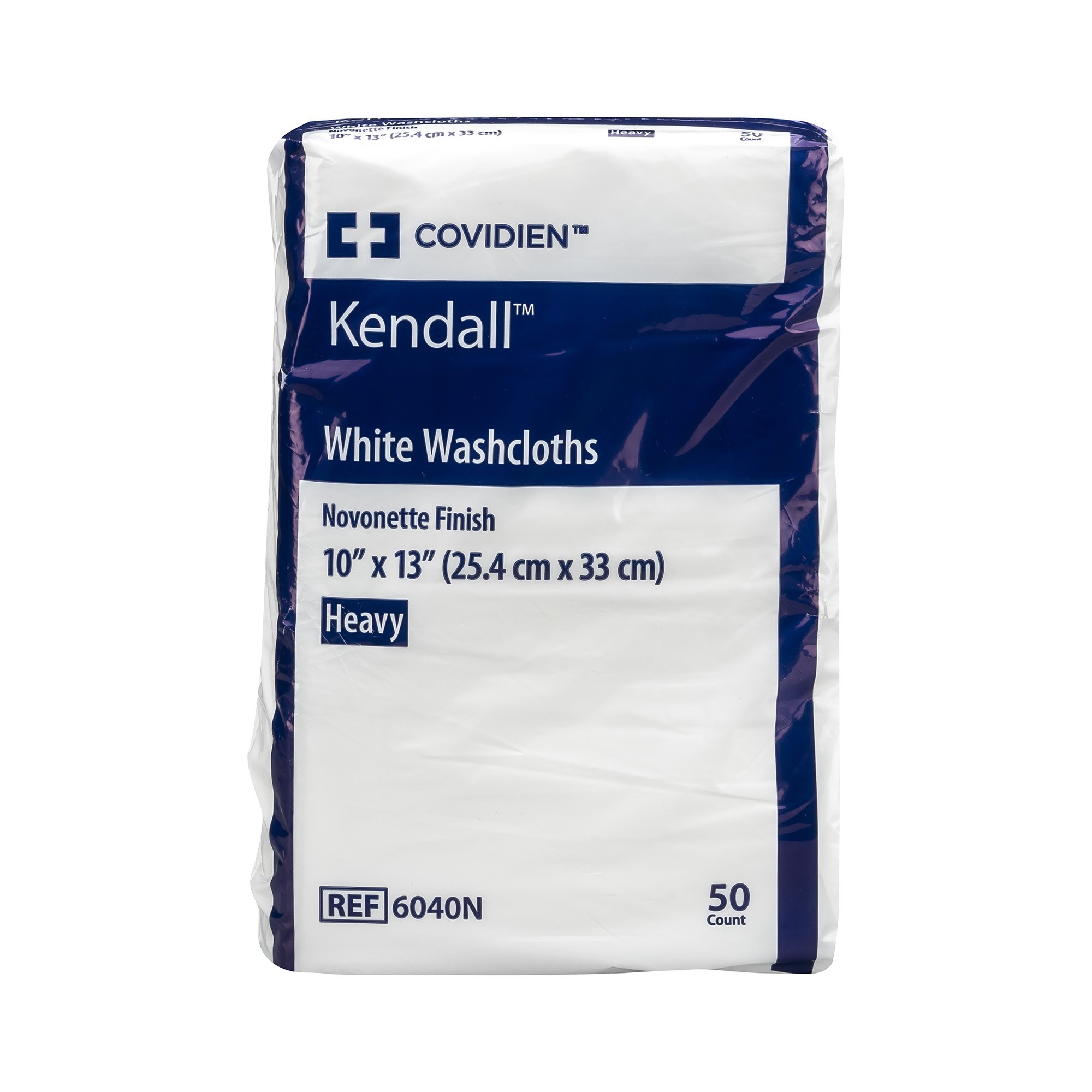 Cardinal 6040N - Kendall™ White Washcloth, 10 x 13 Inch - 1/Pack, 12/Case