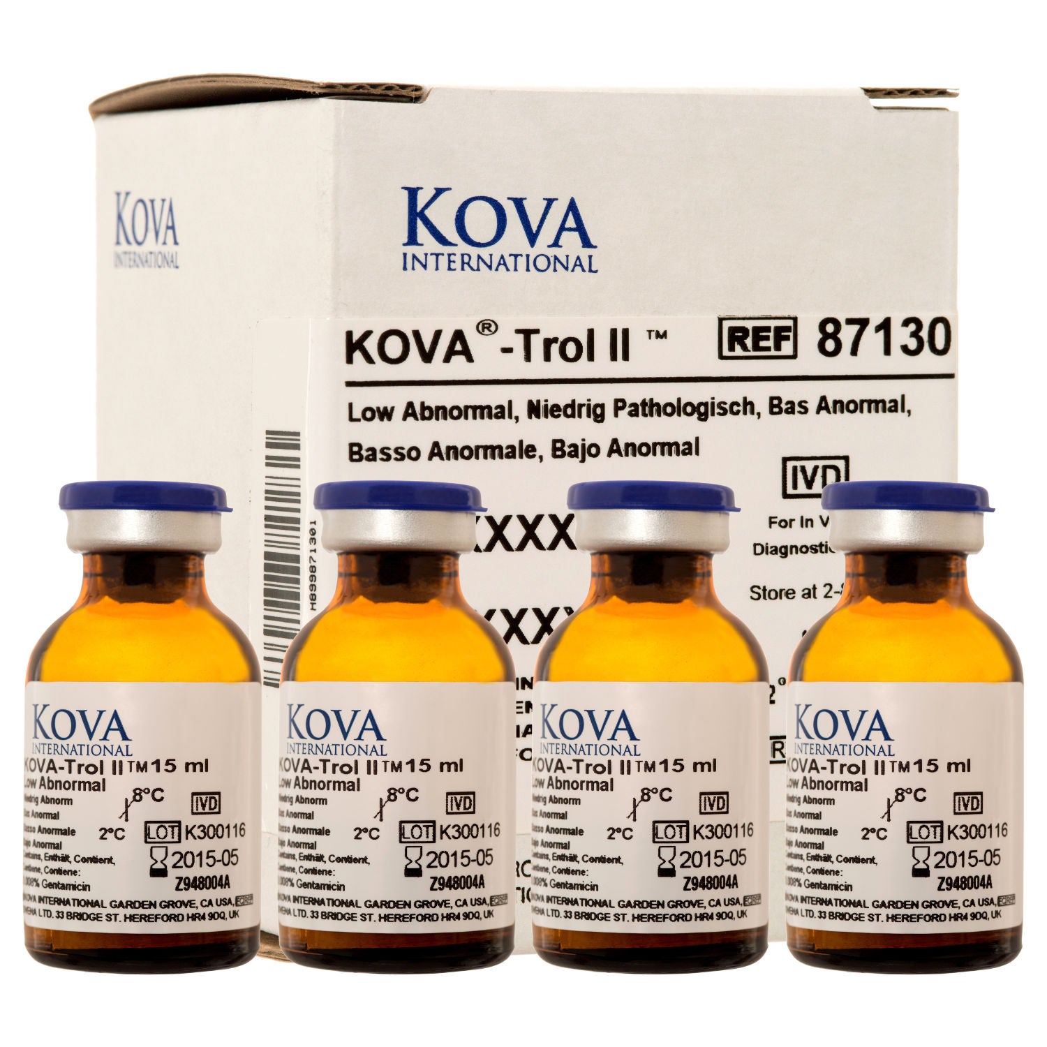 LGC Clinical Diagnostics Inc - K-87130 Urine Chemistry Control KOVA-Trol® II Urine Dipstick Testing Low Abnormal Level 4 X 15 mL