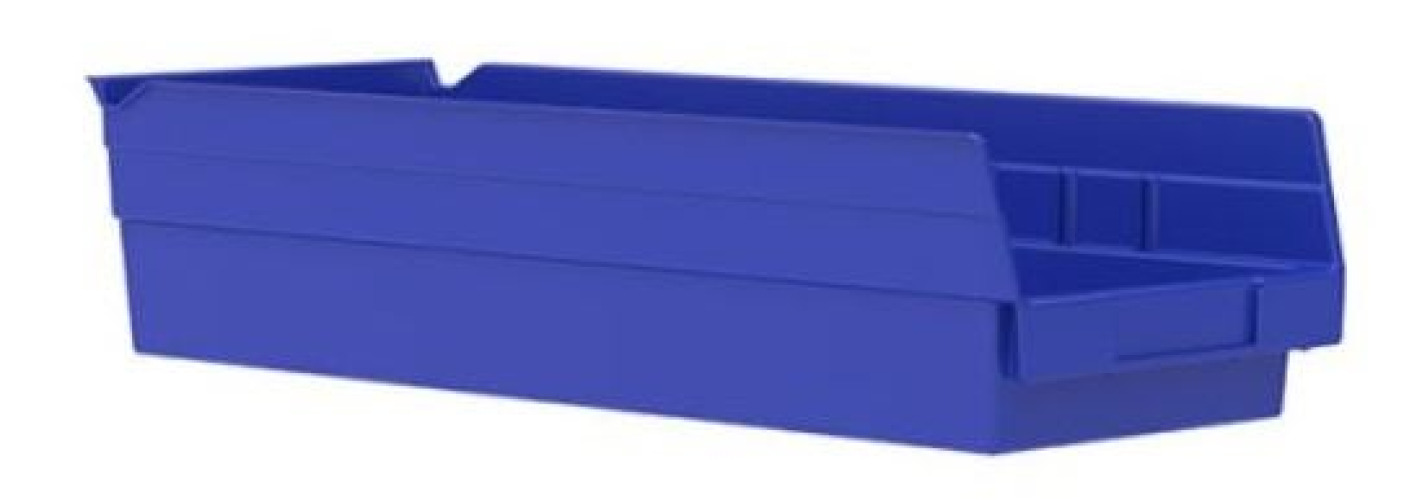 Akro-Mils - 30138BLUE Shelf Bin Blue Industrial Grade Polymers 4 X 6-5/8 X 17-7/8 Inch