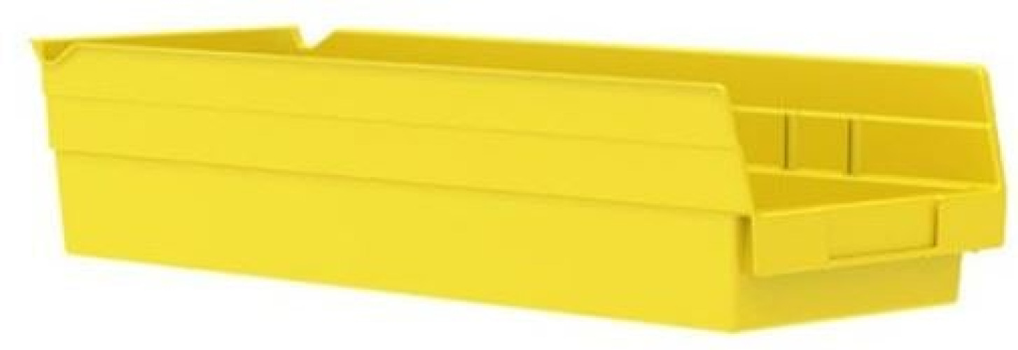 Akro-Mils - 30138YELLO Shelf Bin Yellow Industrial Grade Polymers 4 X 6-5/8 X 17-7/8 Inch