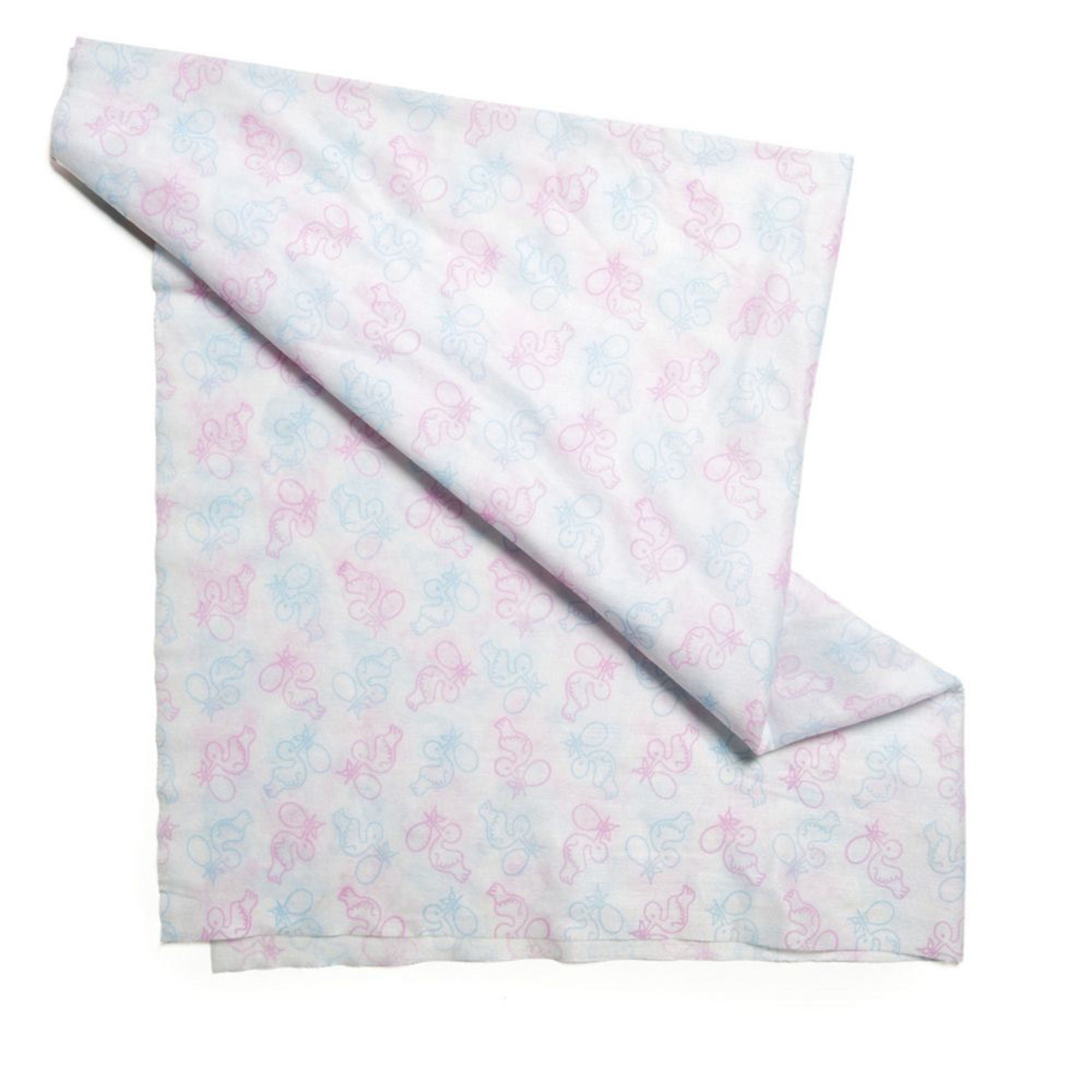 O&M Halyard Inc - 62110 Baby Blanket Halyard 14 X 15 Inch Cotton Pink / Blue Print