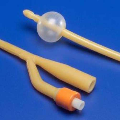 Cardinal - 2821 Foley Catheter Ultramer™ 3-Way Standard Tip 30 cc Balloon 20 Fr. Hydrogel Coated Latex
