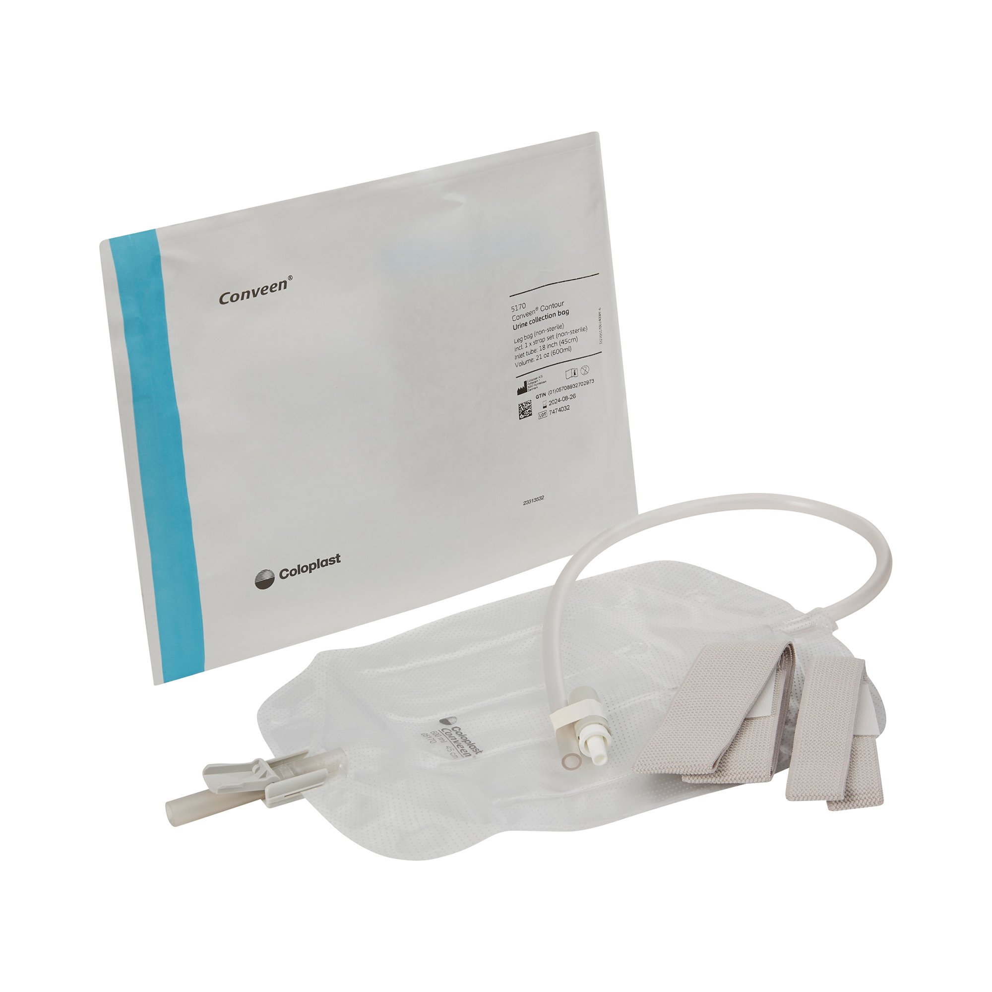Coloplast - 5170 Conveen® Contour Urinary Leg Bag: Anti-Reflux Valve
