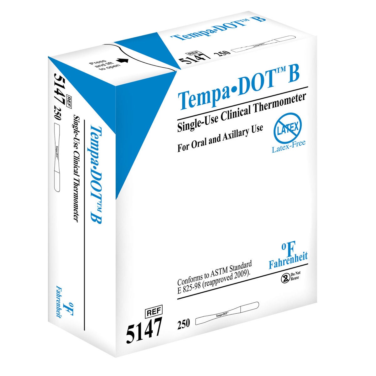 Medical Indicators - 5147 Disposable Oral Thermometer Tempa·DOT™ 99 to 104 °F Color Dots Display