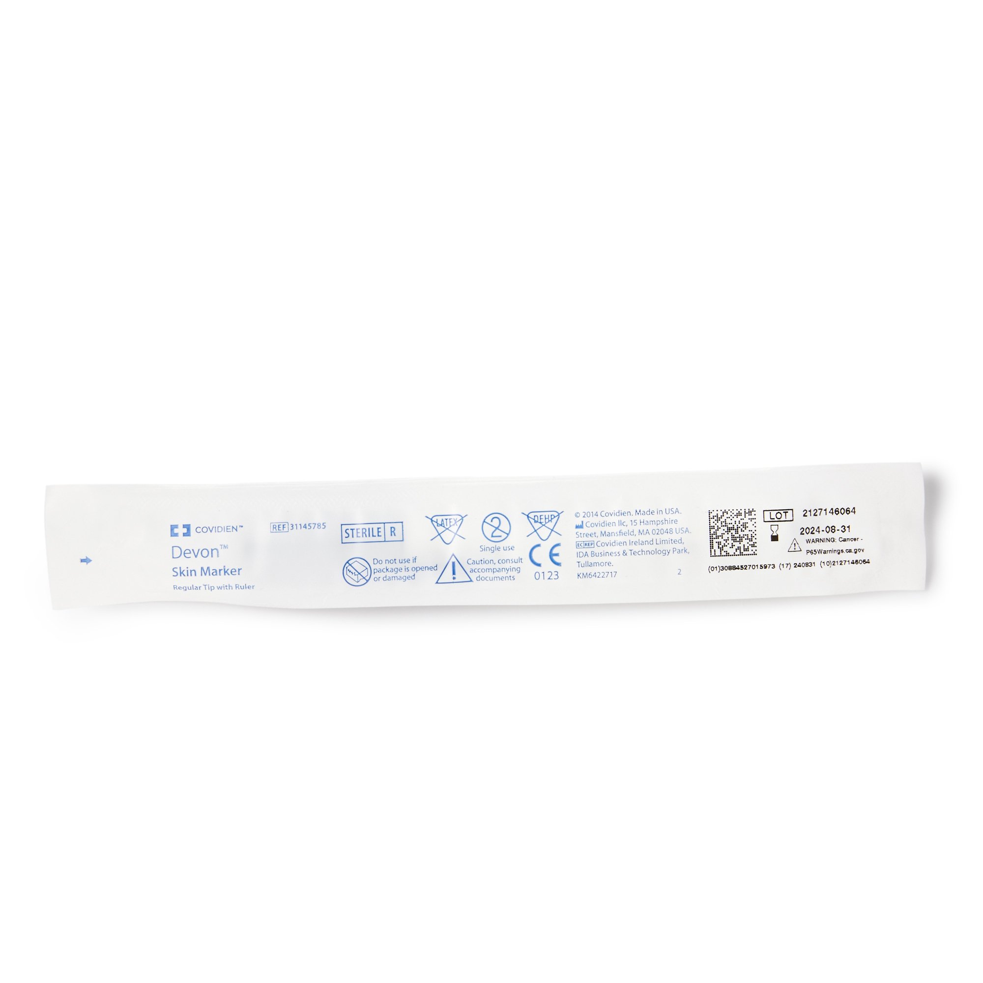 Cardinal 31145785 - Cardinal Health™ Devon™ Surgical Skin Marker with Ruler, Regular Tip - 1/Each, 25/Box, 100/Case