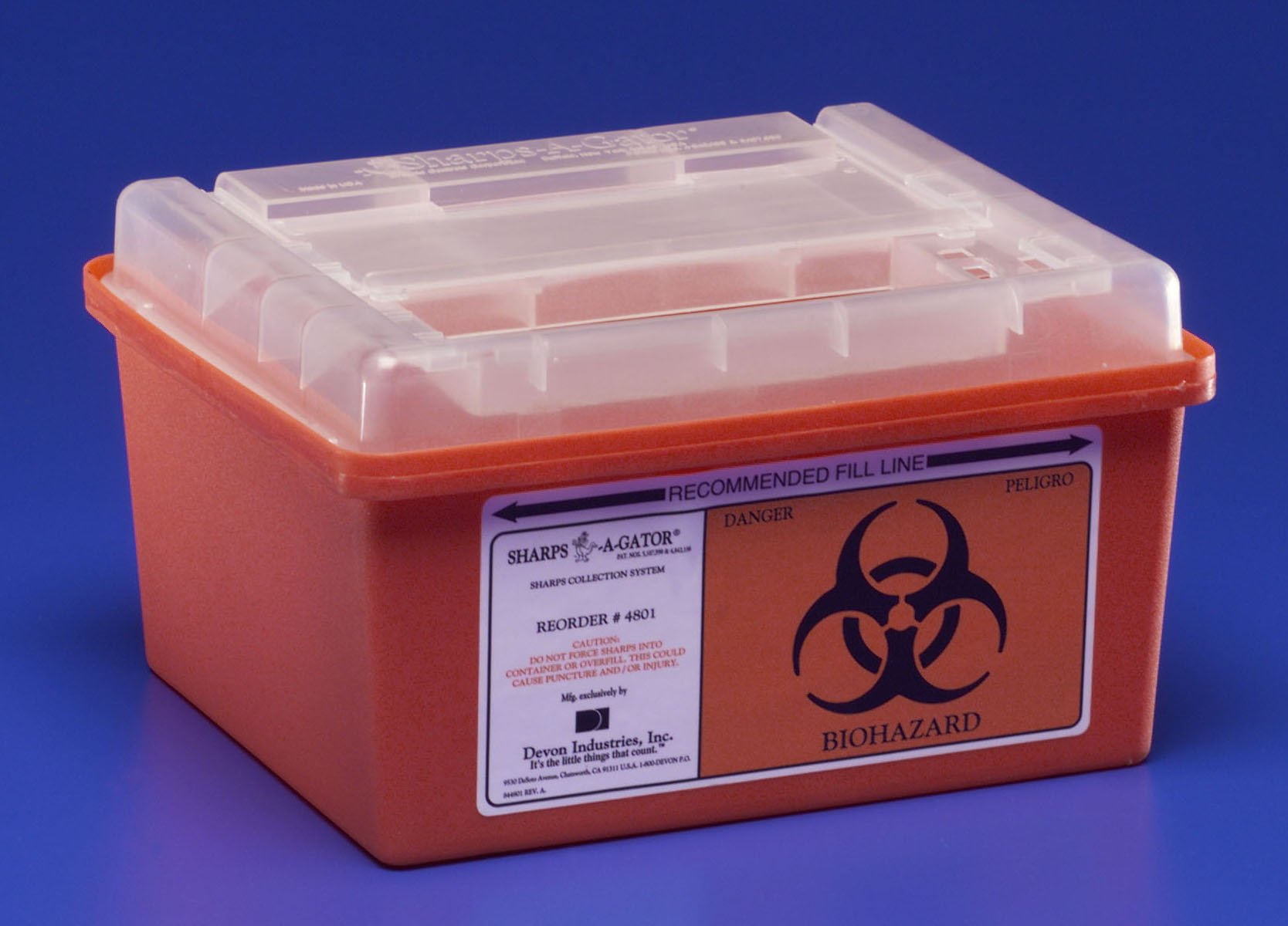 Cardinal 31143699 - Cardinal Health™ Monoject™ Biohazardous Sharps Container, 1 Gal., 10½ x 6¼ x 7" - 1/Each, 32/Case