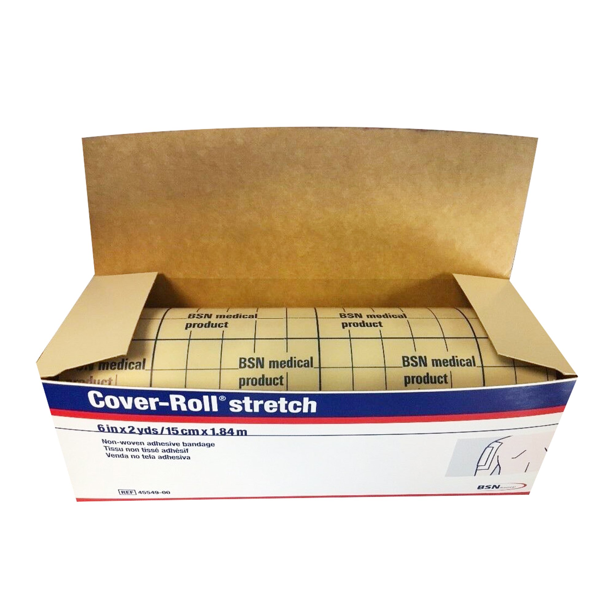 BSN Medical 45549 - Cover-Roll® Stretch Dressing Retention Tape with Liner, 6 Inch x 2 Yard, White - 1/Each, 1/Box, 12/Case