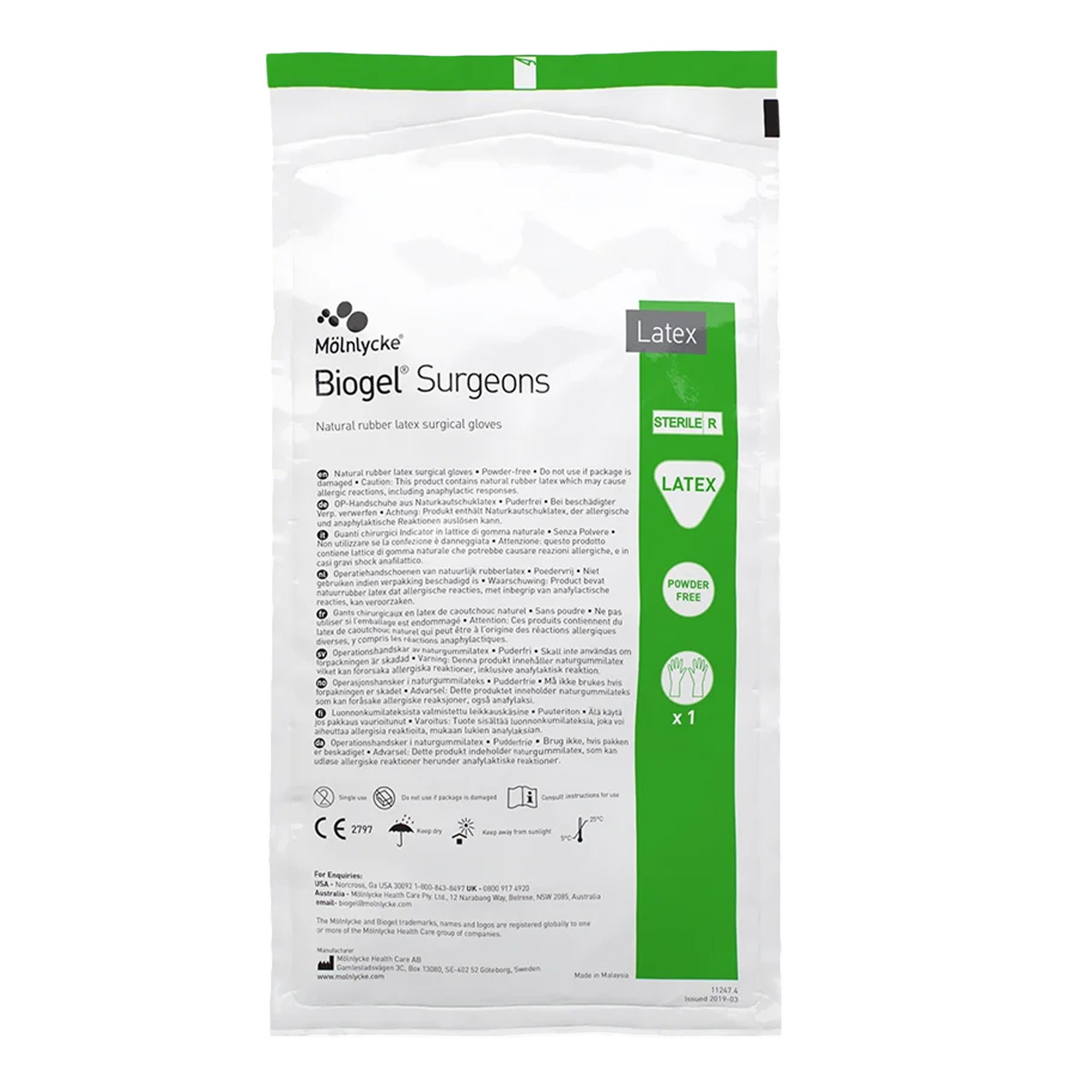 Molnlycke - 30485 Biogel® Surgeons Latex Surgical Glove