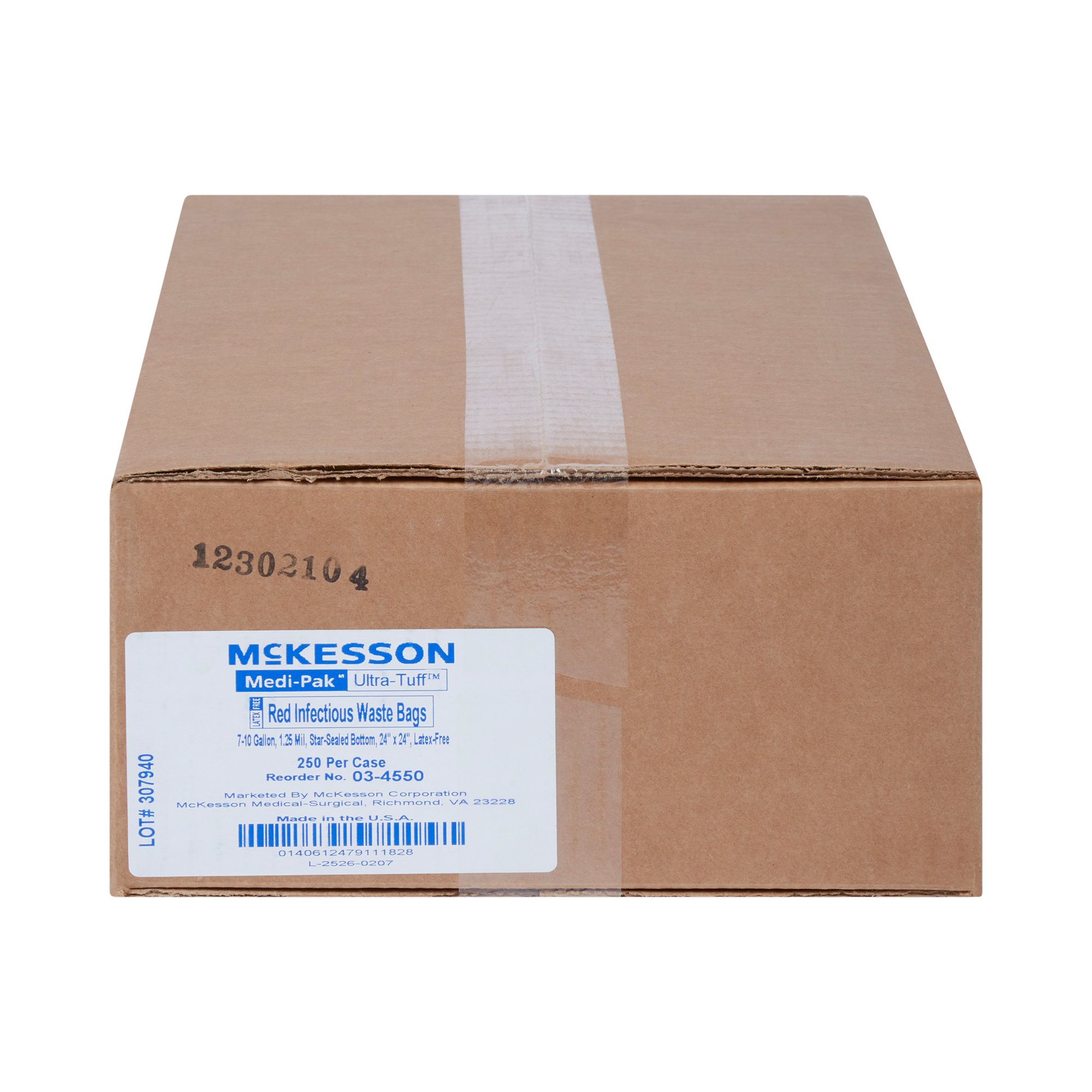 McKesson Brand 03-4550 - McKesson Biohazard Waste Bag, 7 – 10 gallon Capacity, 24 x 24 Inch - 250/Case