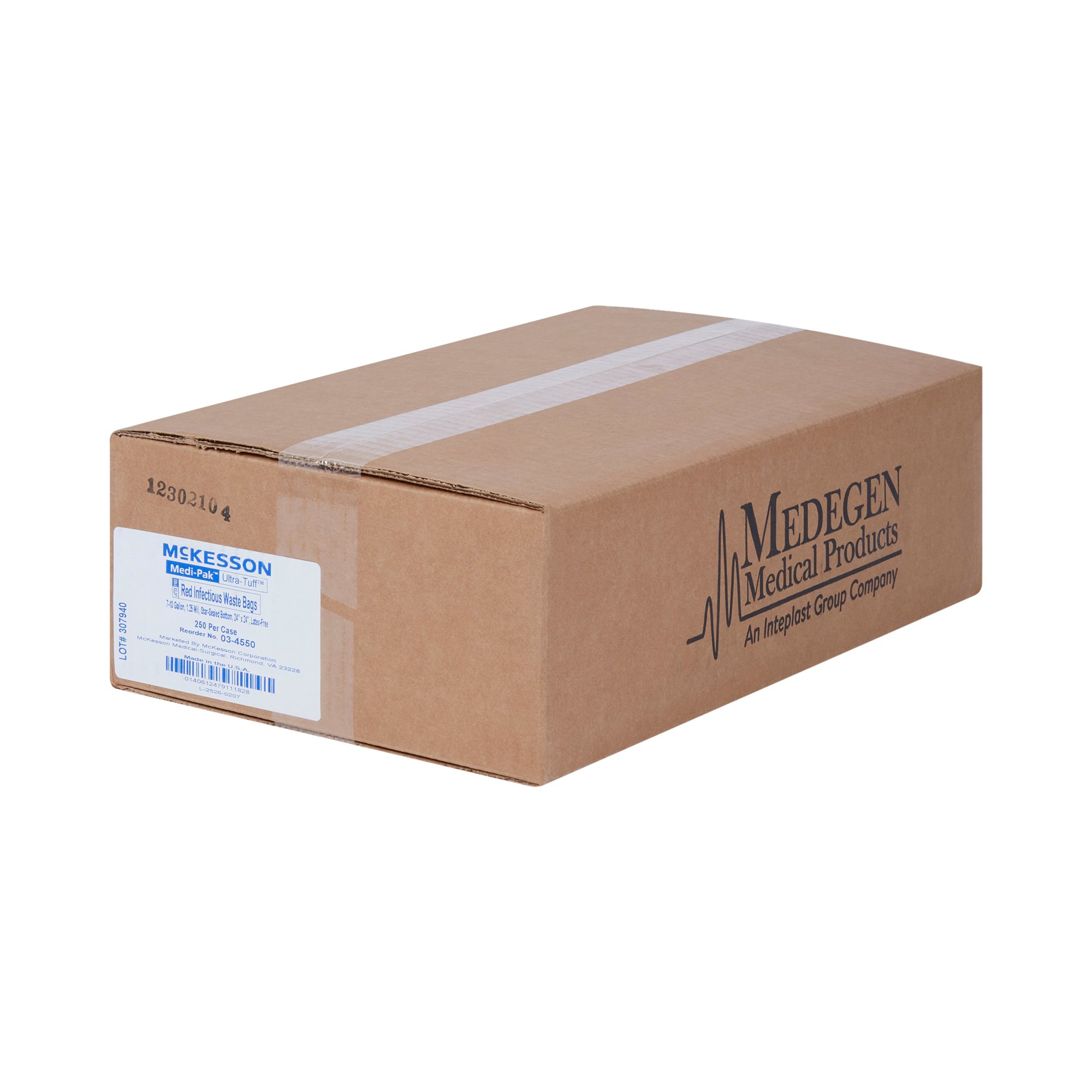 McKesson Brand 03-4550 - McKesson Biohazard Waste Bag, 7 – 10 gallon Capacity, 24 x 24 Inch - 250/Case