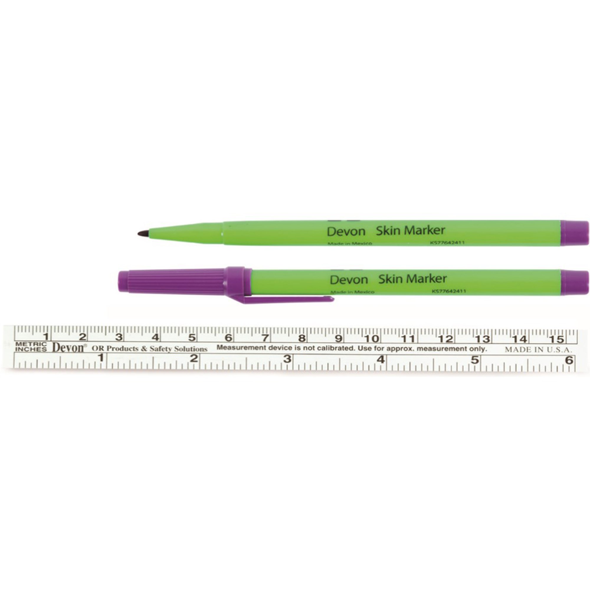 Cardinal 31145942 - Cardinal Health™ Devon™ Surgical Skin Marker with Ruler, Fine Tip - 1/Each, 25/Box, 100/Case