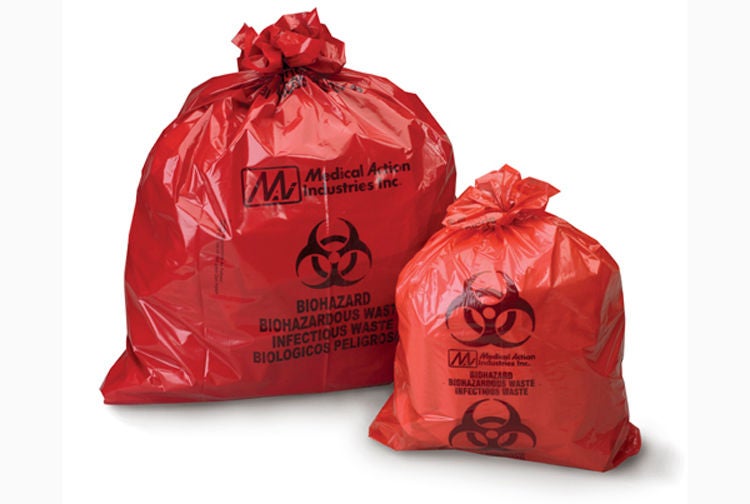 Medegen Medical Products LLC - 169 Biohazard Waste Bag Biohazard Symbol / Biohazardous Waste / Infectious Waste 44 gal. Red 38 X 45 Inch