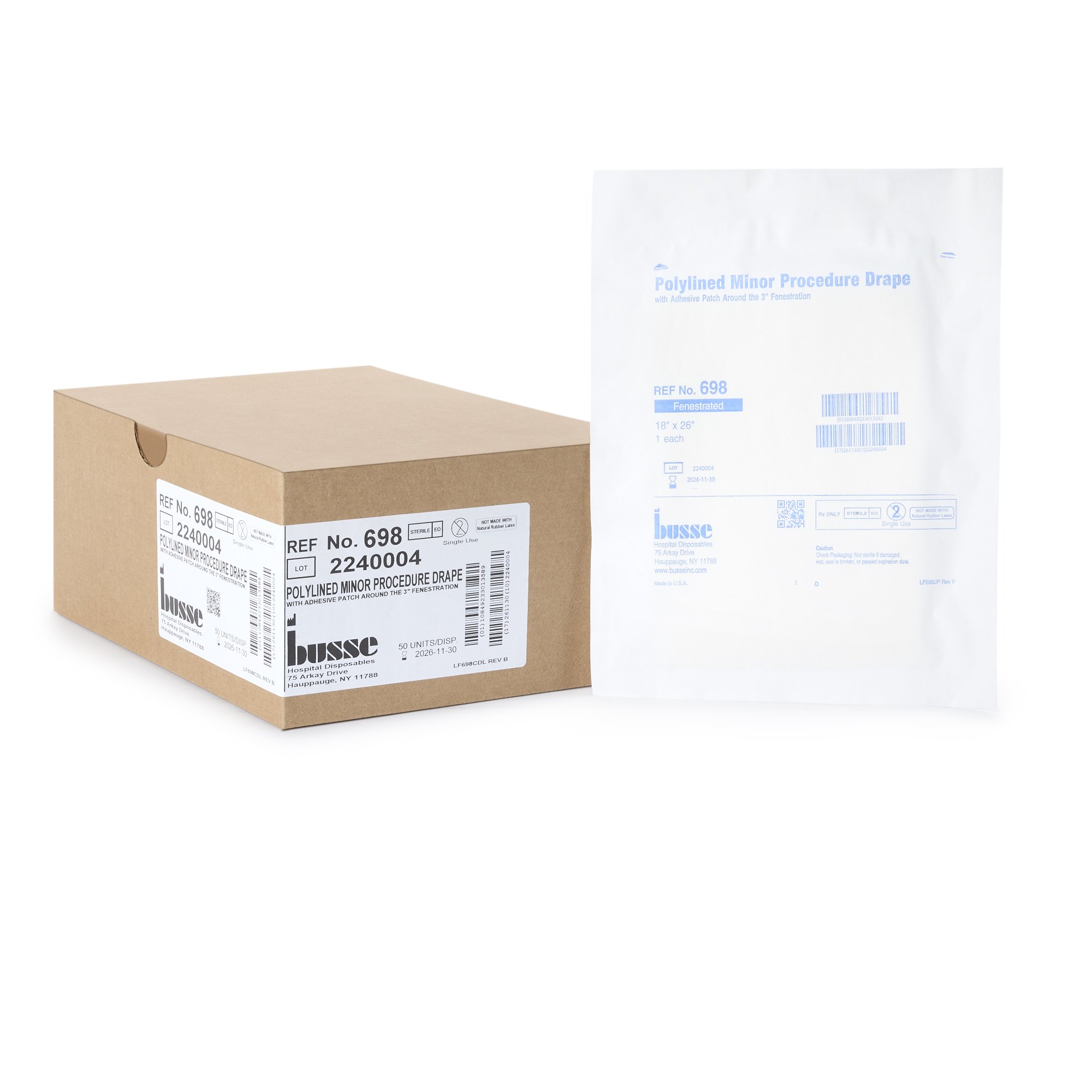 Busse Hospital Disposables 698 - Busse Hospital Sterile Minor Procedure Surgical Drape, 18 x 26 Inch - 1/Box, 4/Case