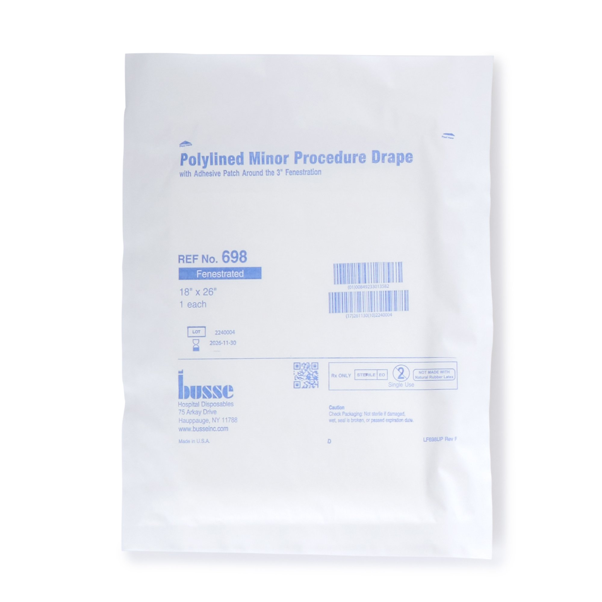Busse Hospital Disposables 698 - Busse Hospital Sterile Minor Procedure Surgical Drape, 18 x 26 Inch - 1/Box, 4/Case