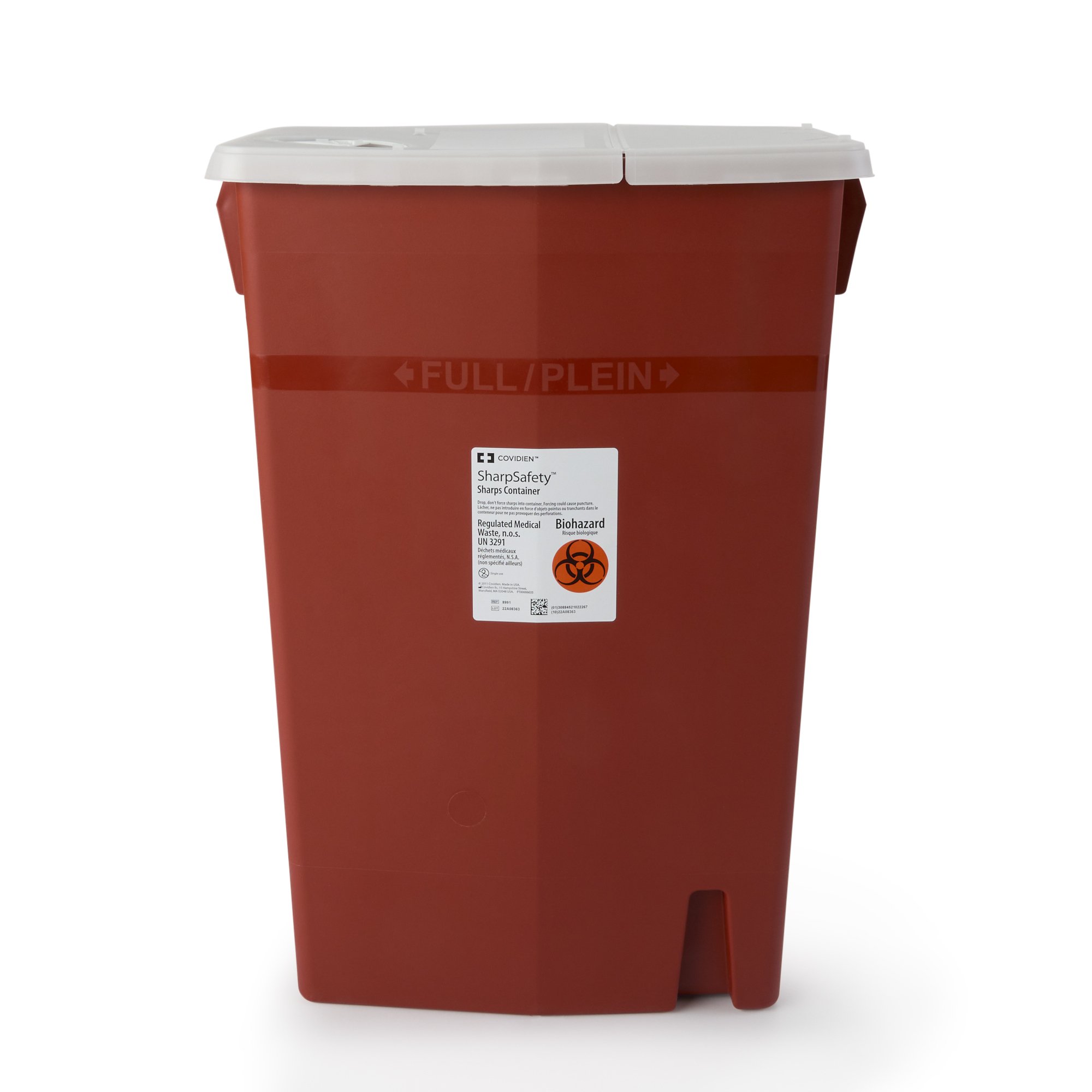Cardinal 8991 - SharpSafety™ Multi-purpose Sharps Container, 18 Gallon, 26 x 18¼ x 12¾ Inch - 1/Each, 5/Case