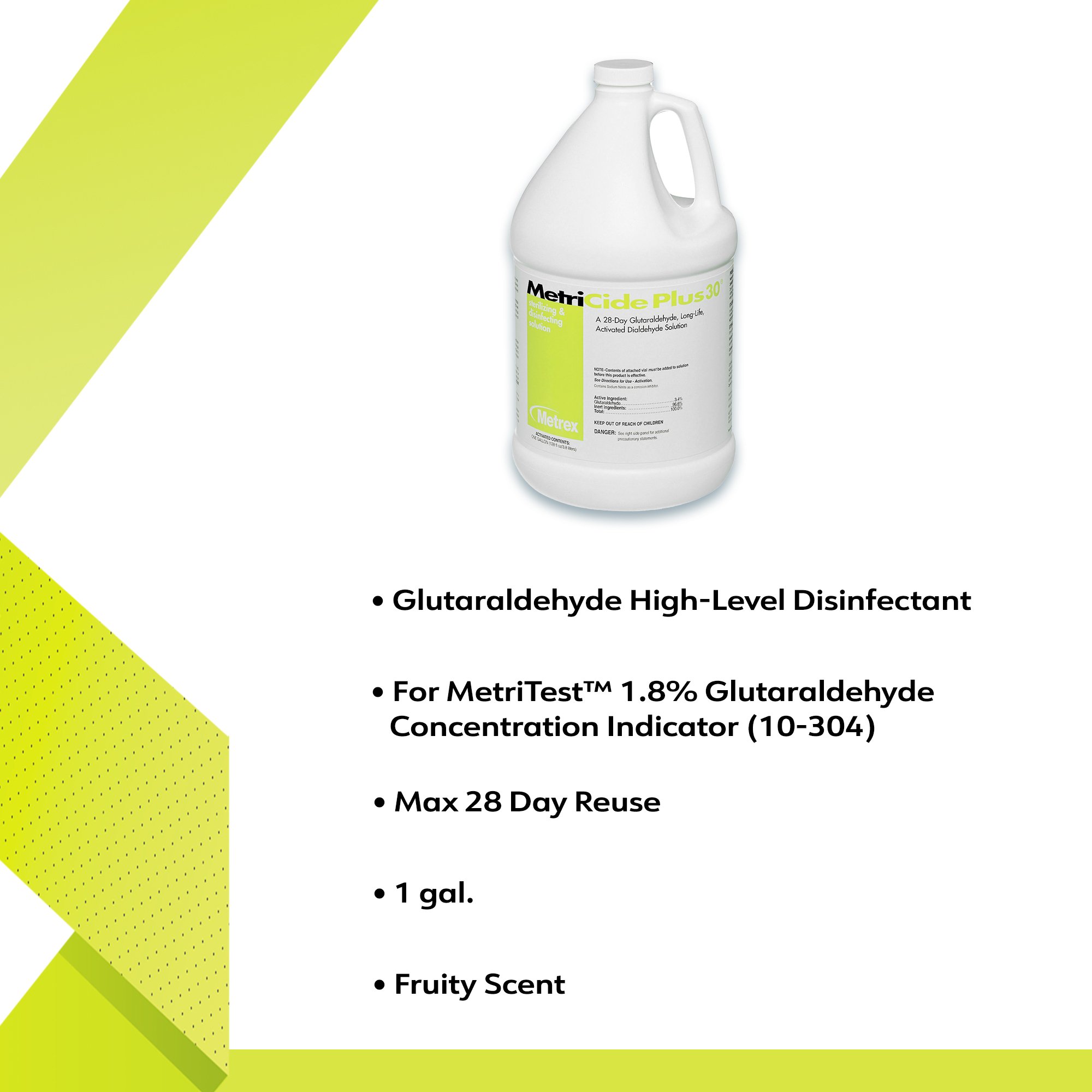 Metrex Research 10-3200 - MetriCide Plus 30® Glutaraldehyde High Level Disinfectant - 1/Gallon, 4/Case