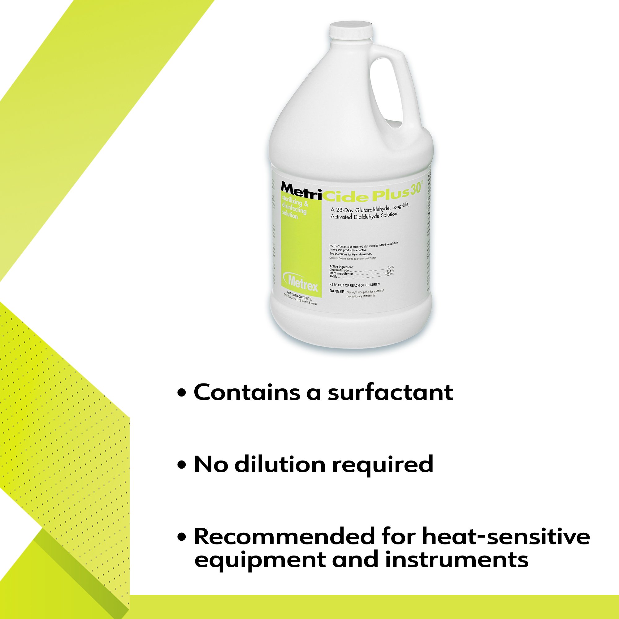 Metrex Research 10-3200 - MetriCide Plus 30® Glutaraldehyde High Level Disinfectant - 1/Gallon, 4/Case